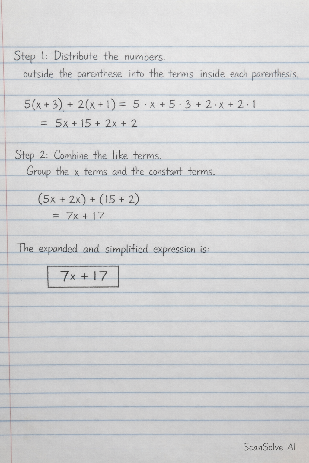 Handwritten step-by-step solution preview