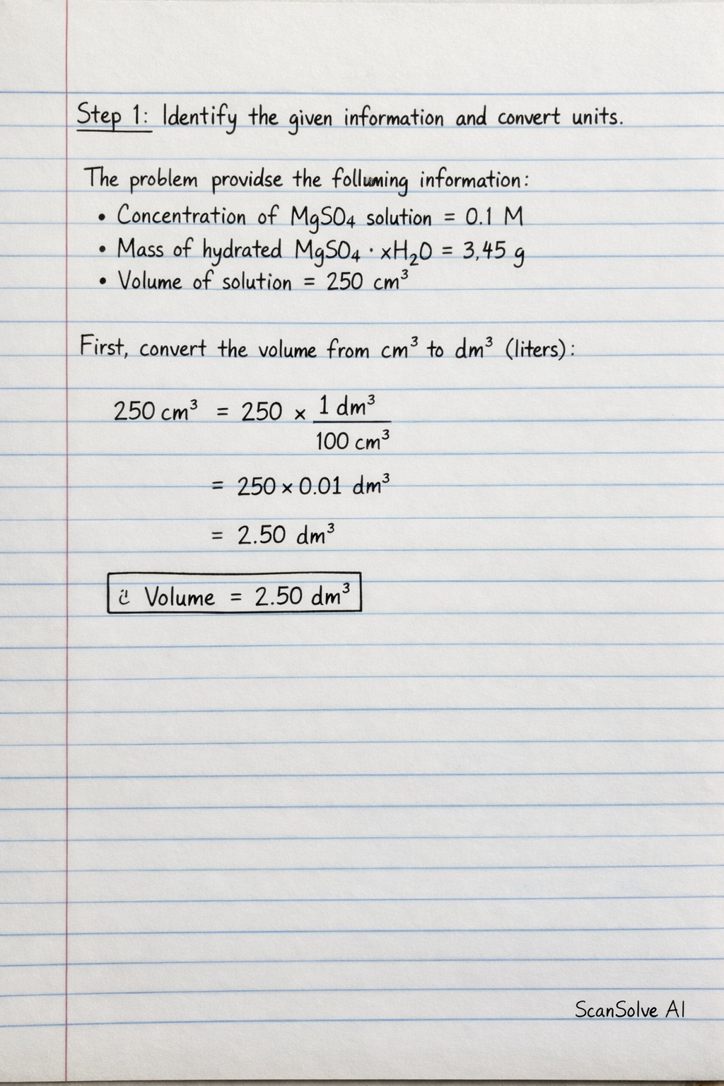 Handwritten step-by-step solution preview
