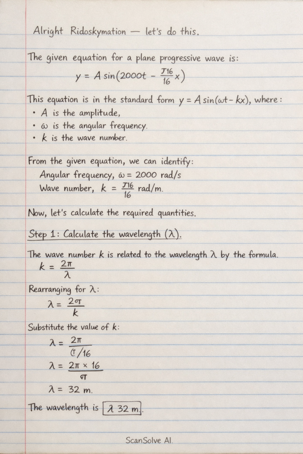 Handwritten step-by-step solution preview