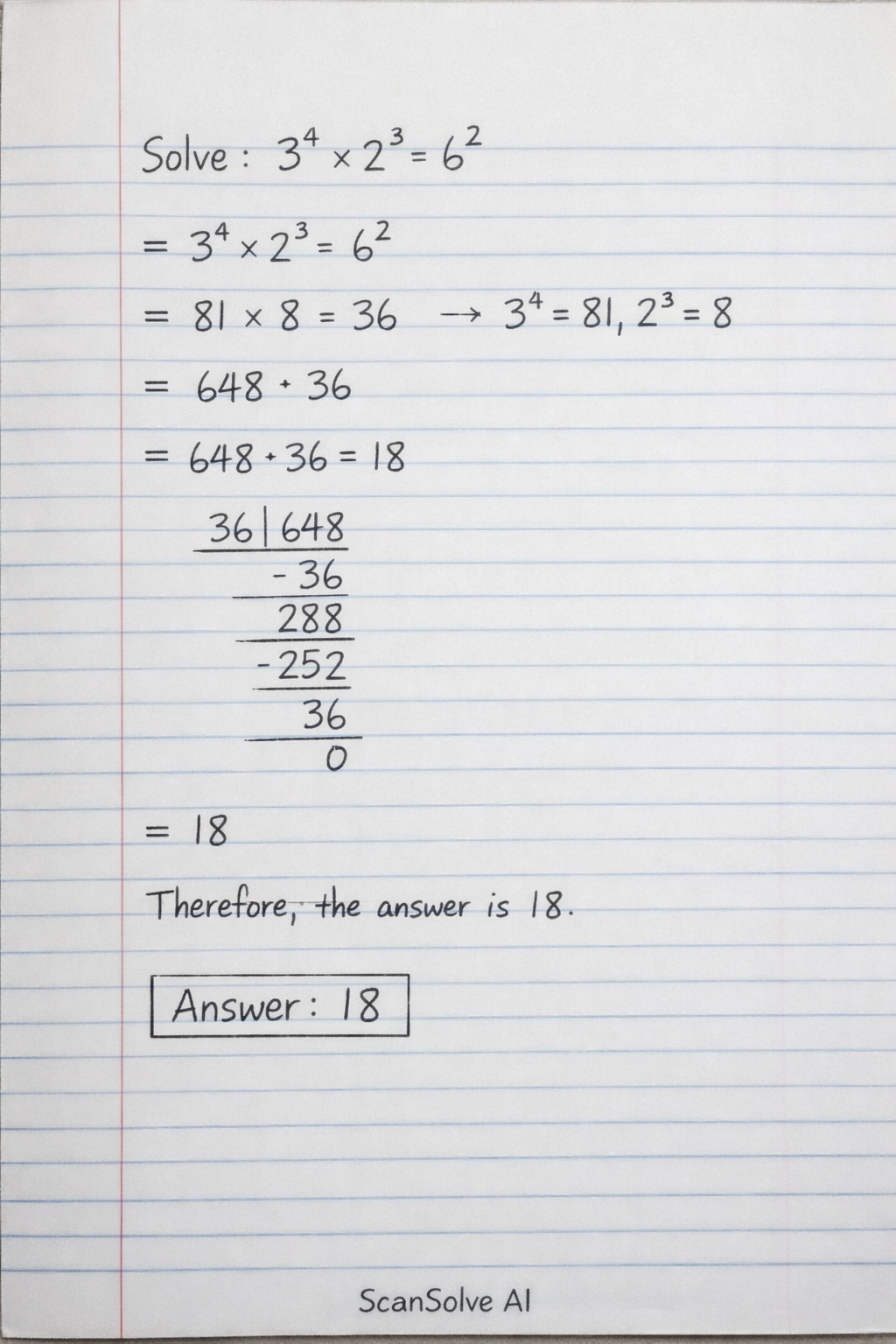 Handwritten step-by-step solution preview
