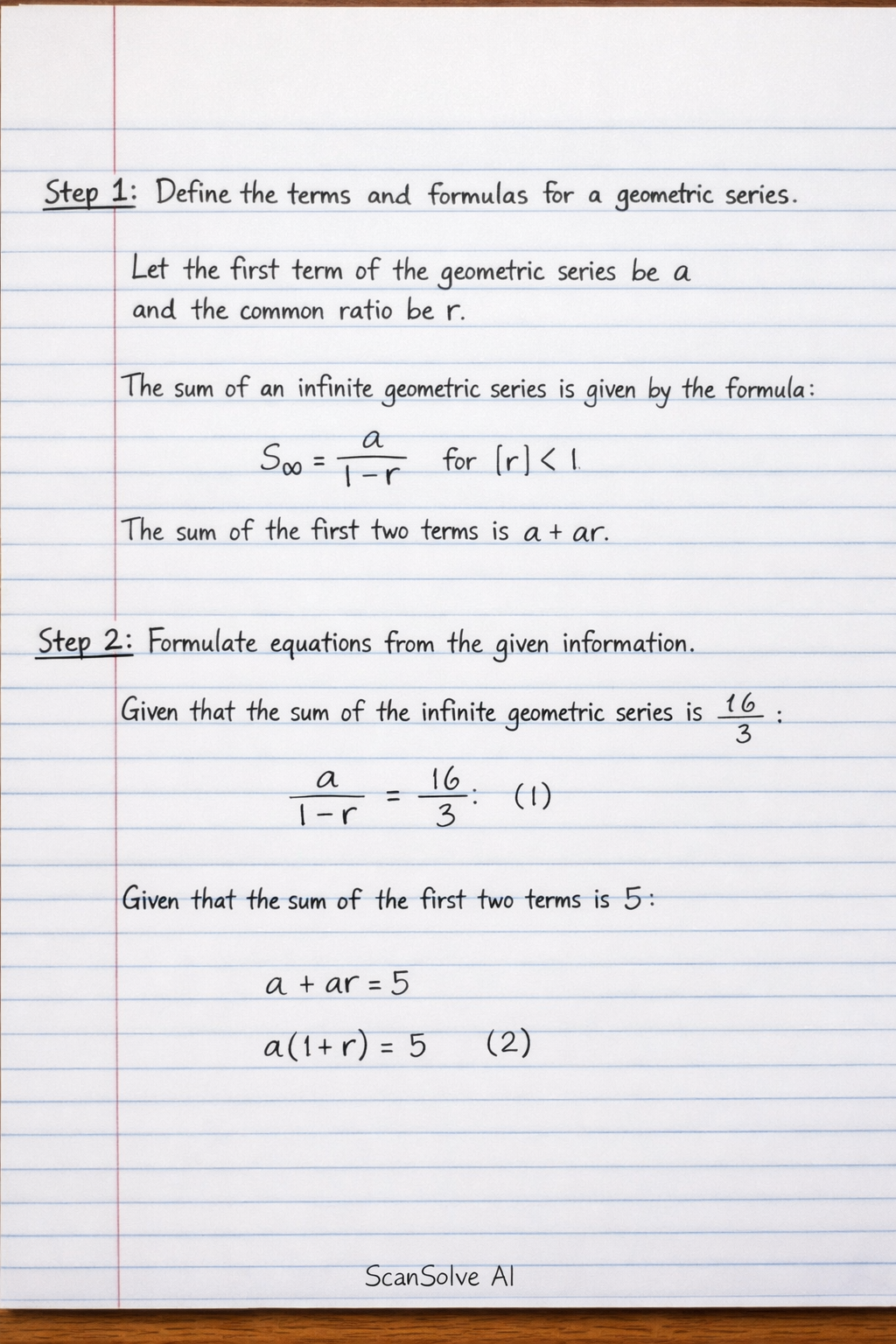 Handwritten step-by-step solution preview