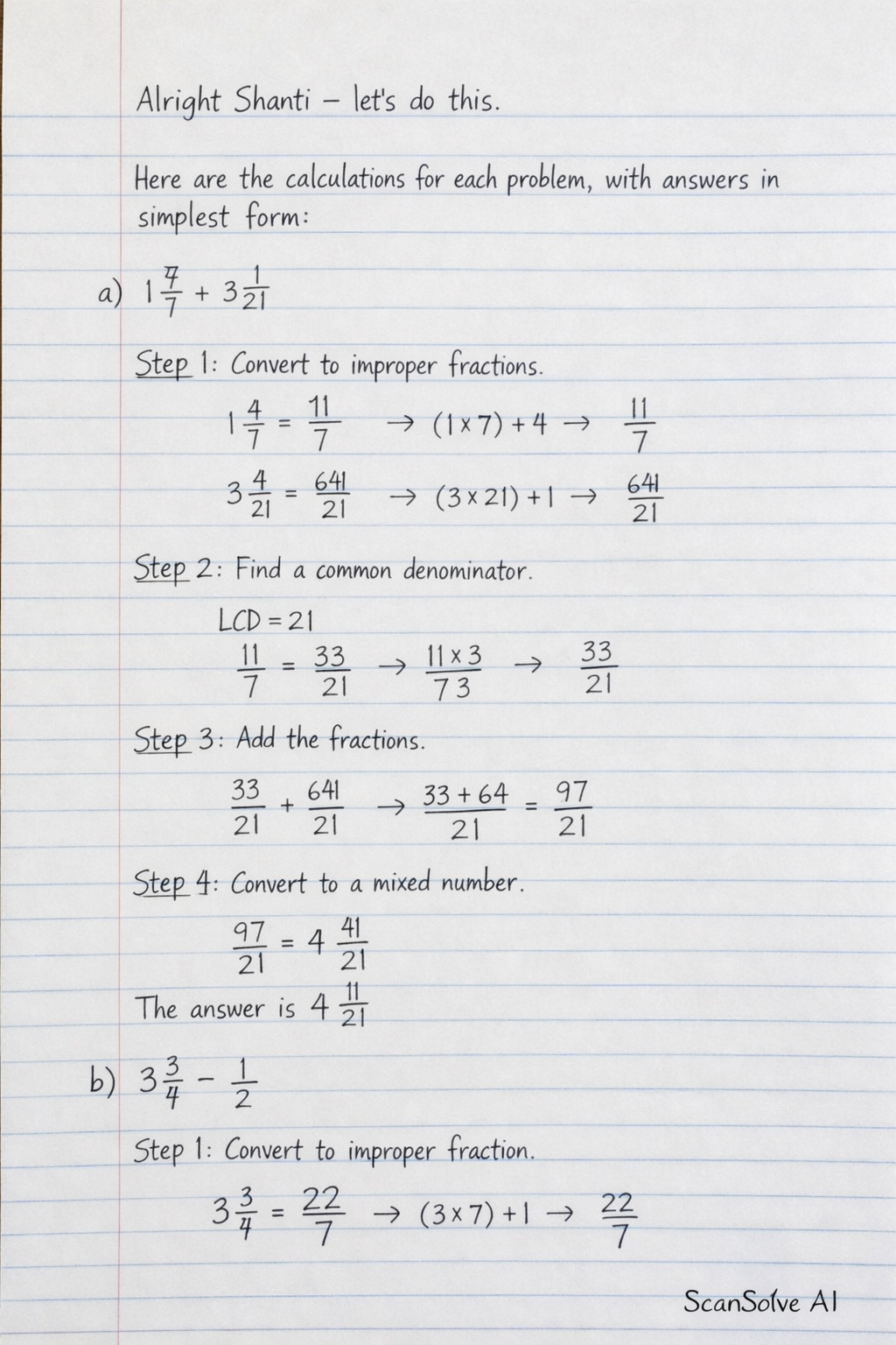 Handwritten step-by-step solution preview