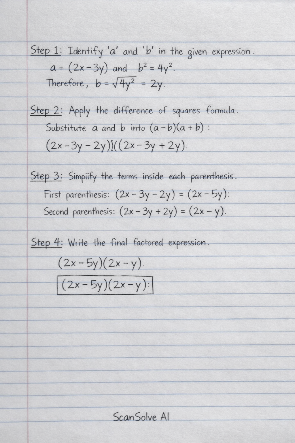Handwritten step-by-step solution preview