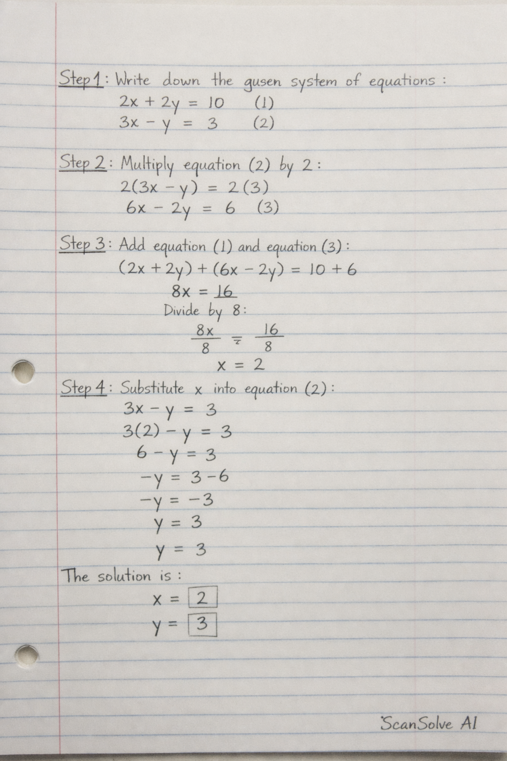 Handwritten step-by-step solution preview