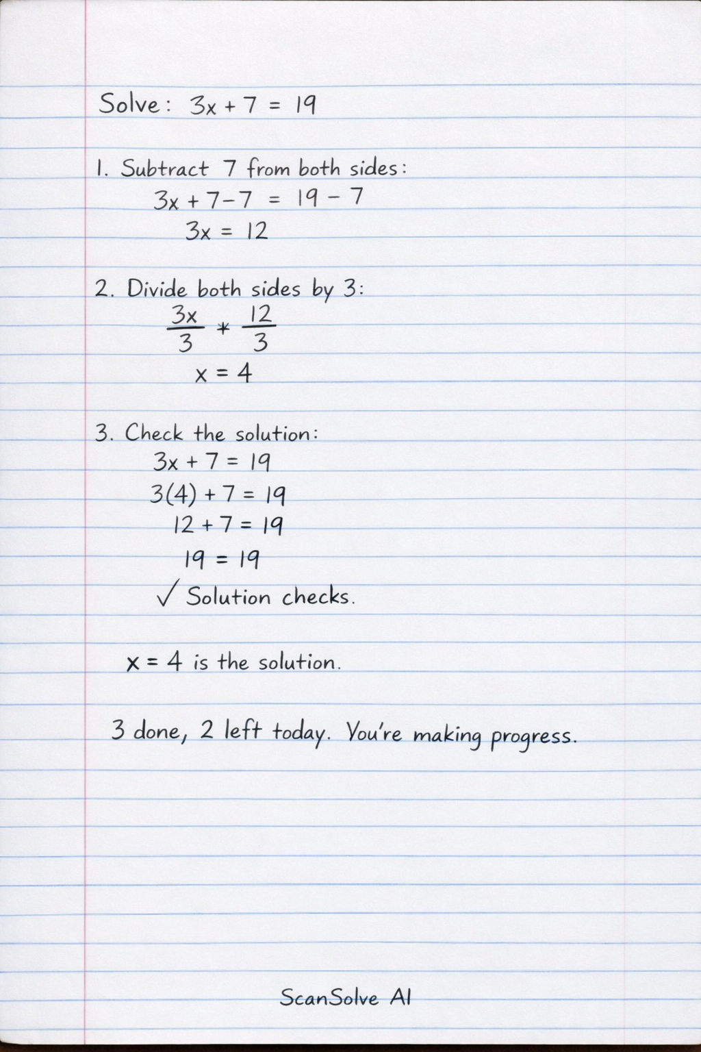 Handwritten step-by-step solution preview