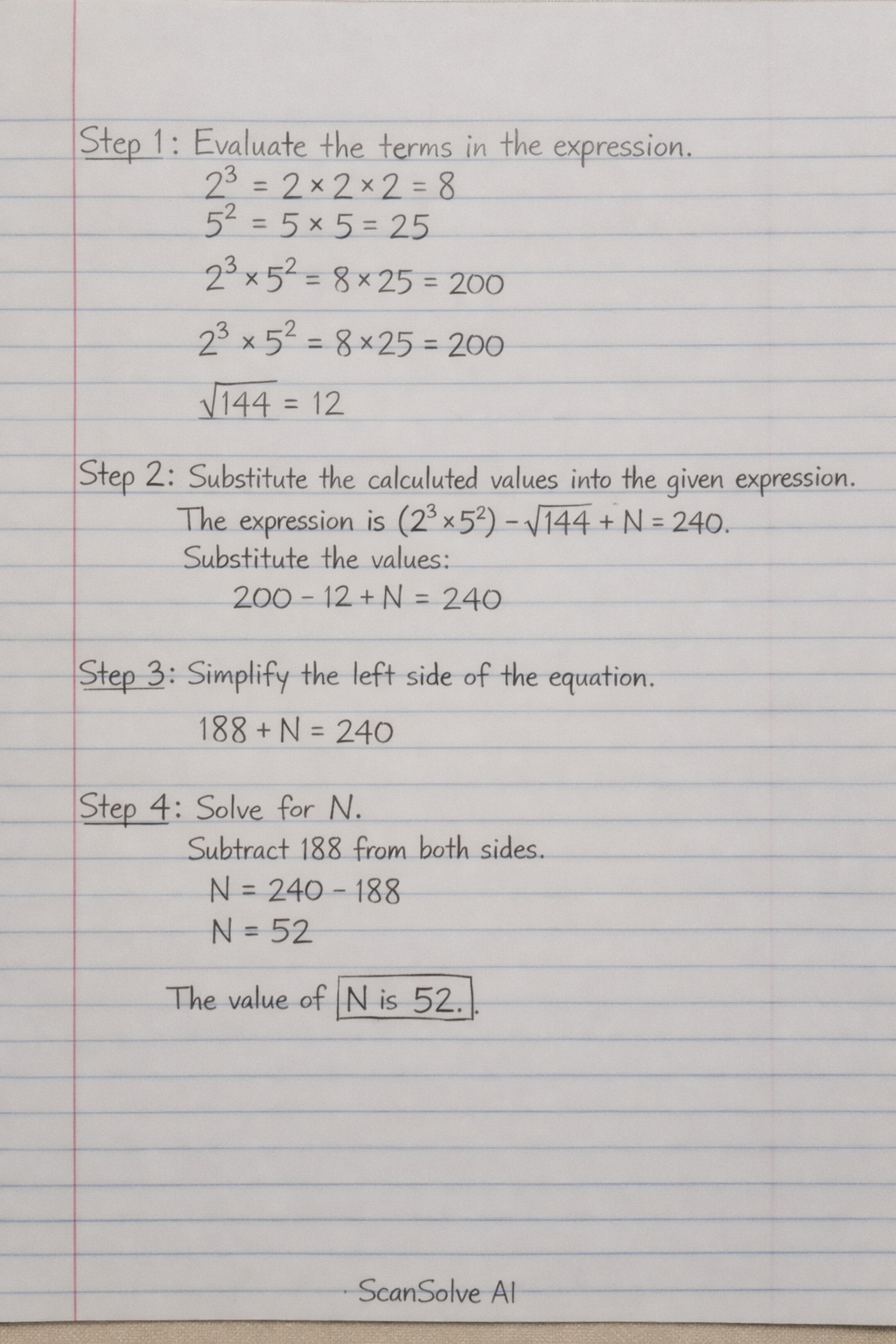 Handwritten step-by-step solution preview
