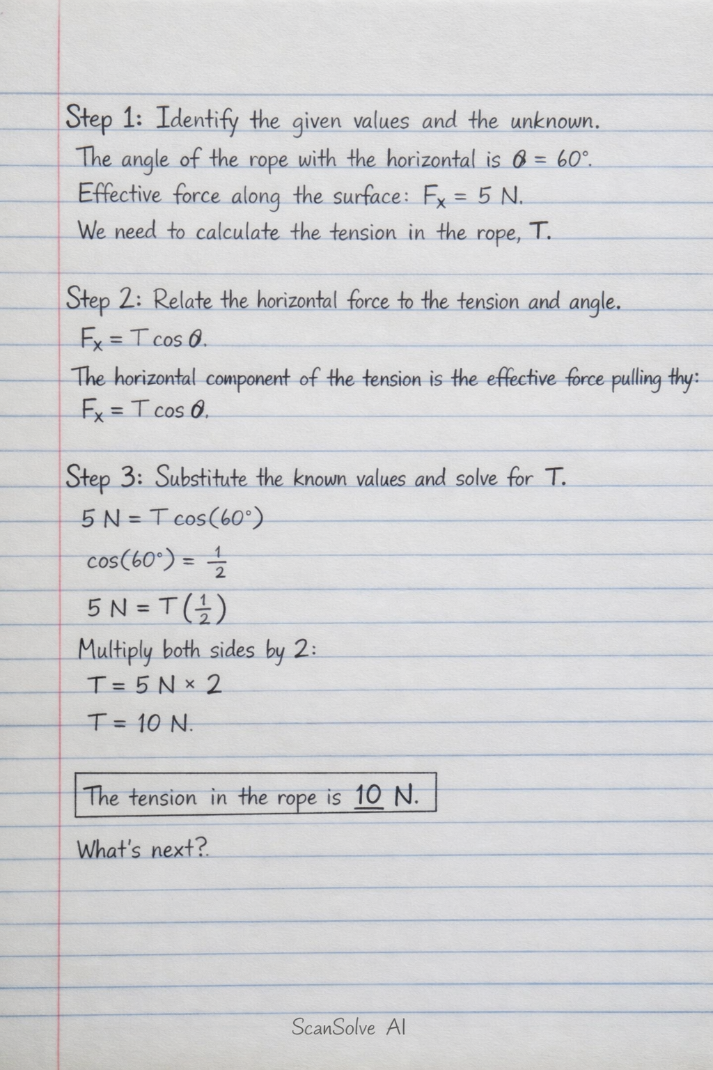 Handwritten step-by-step solution preview
