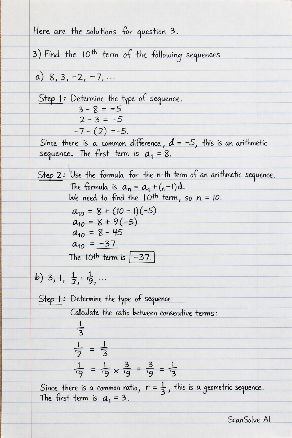 Handwritten step-by-step solution preview