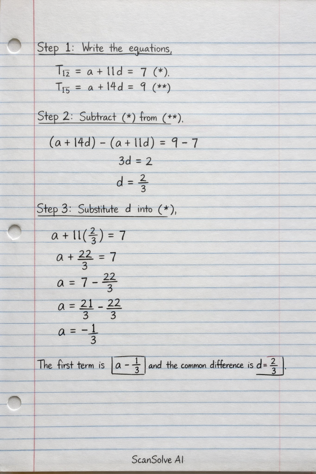 Handwritten step-by-step solution preview