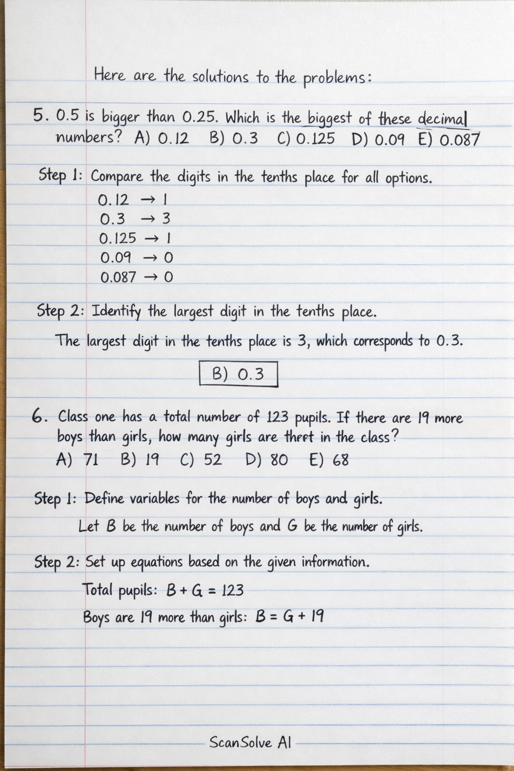 Handwritten step-by-step solution preview