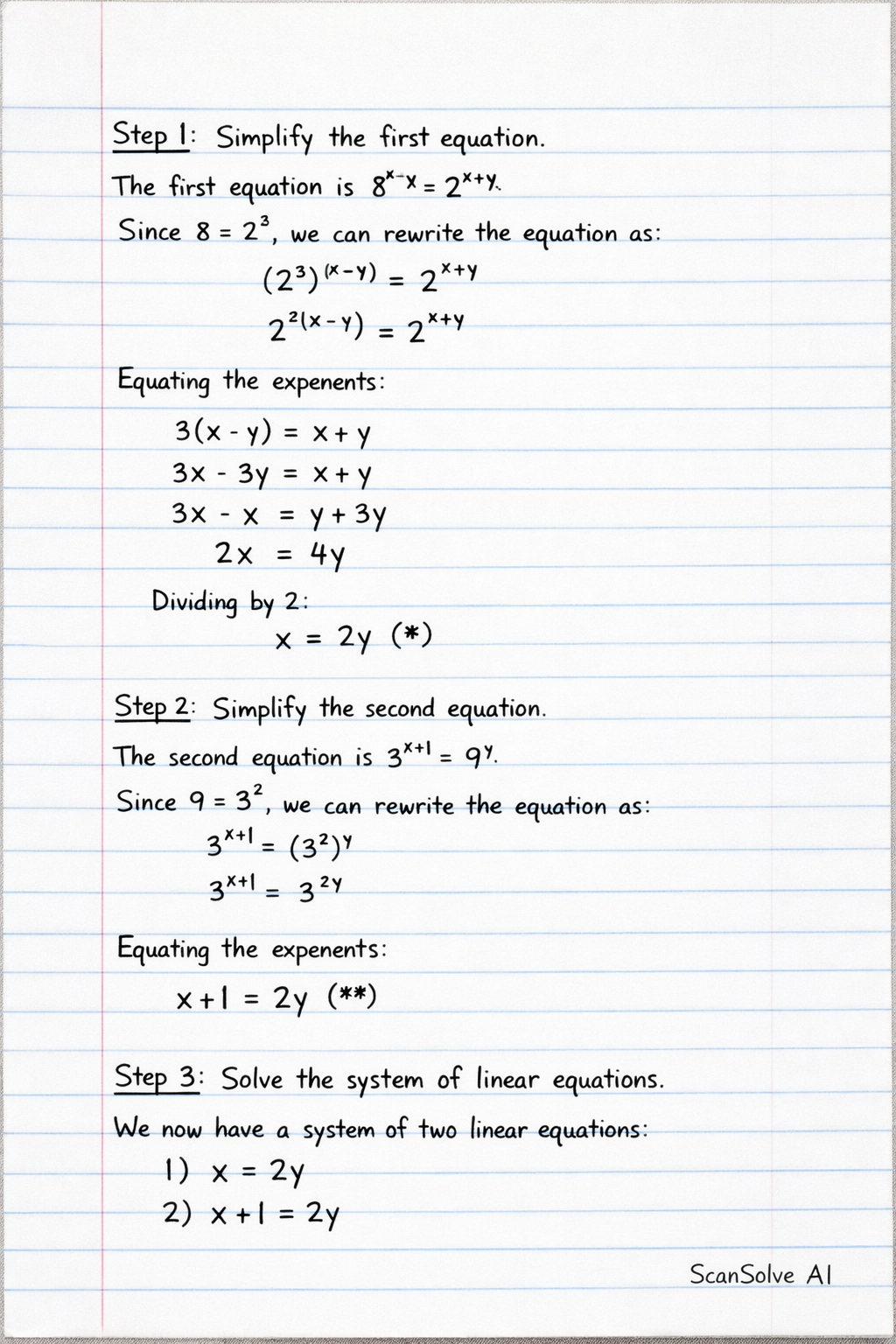 Handwritten step-by-step solution preview