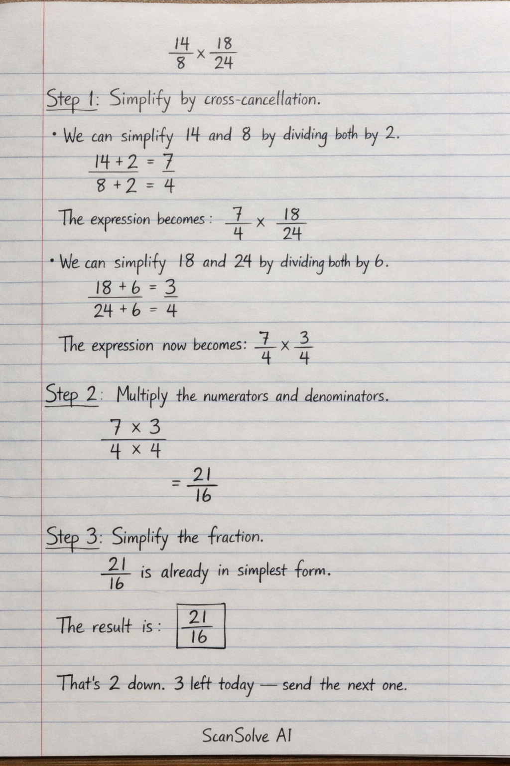 Handwritten step-by-step solution preview