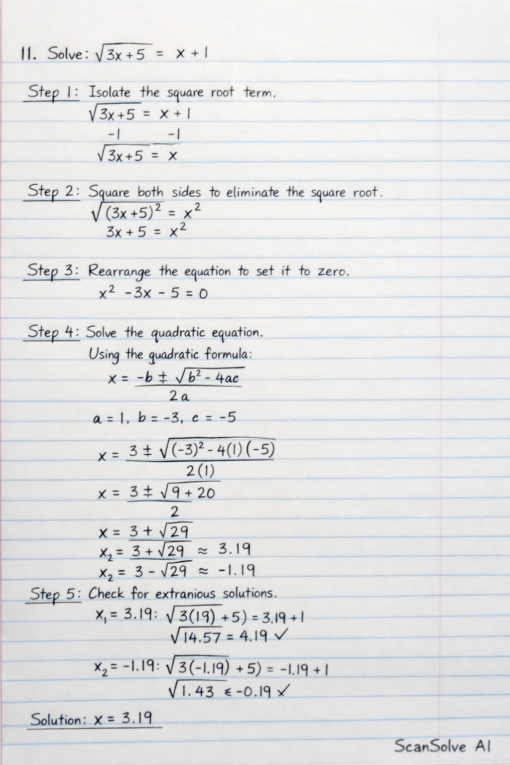 Handwritten step-by-step solution preview