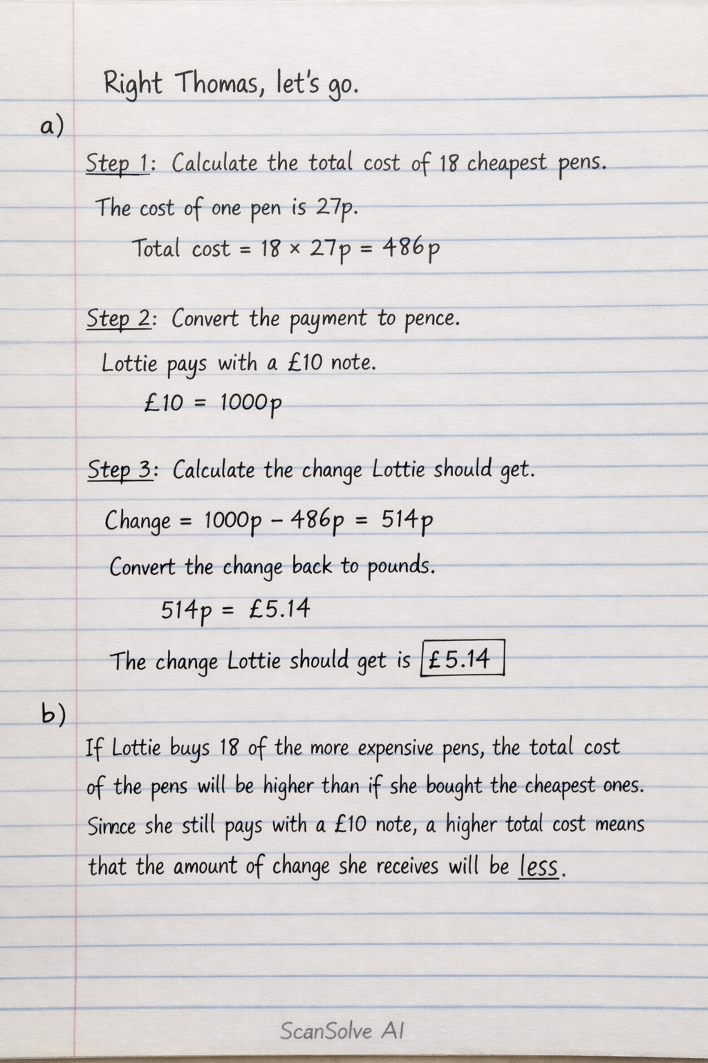 Handwritten step-by-step solution preview