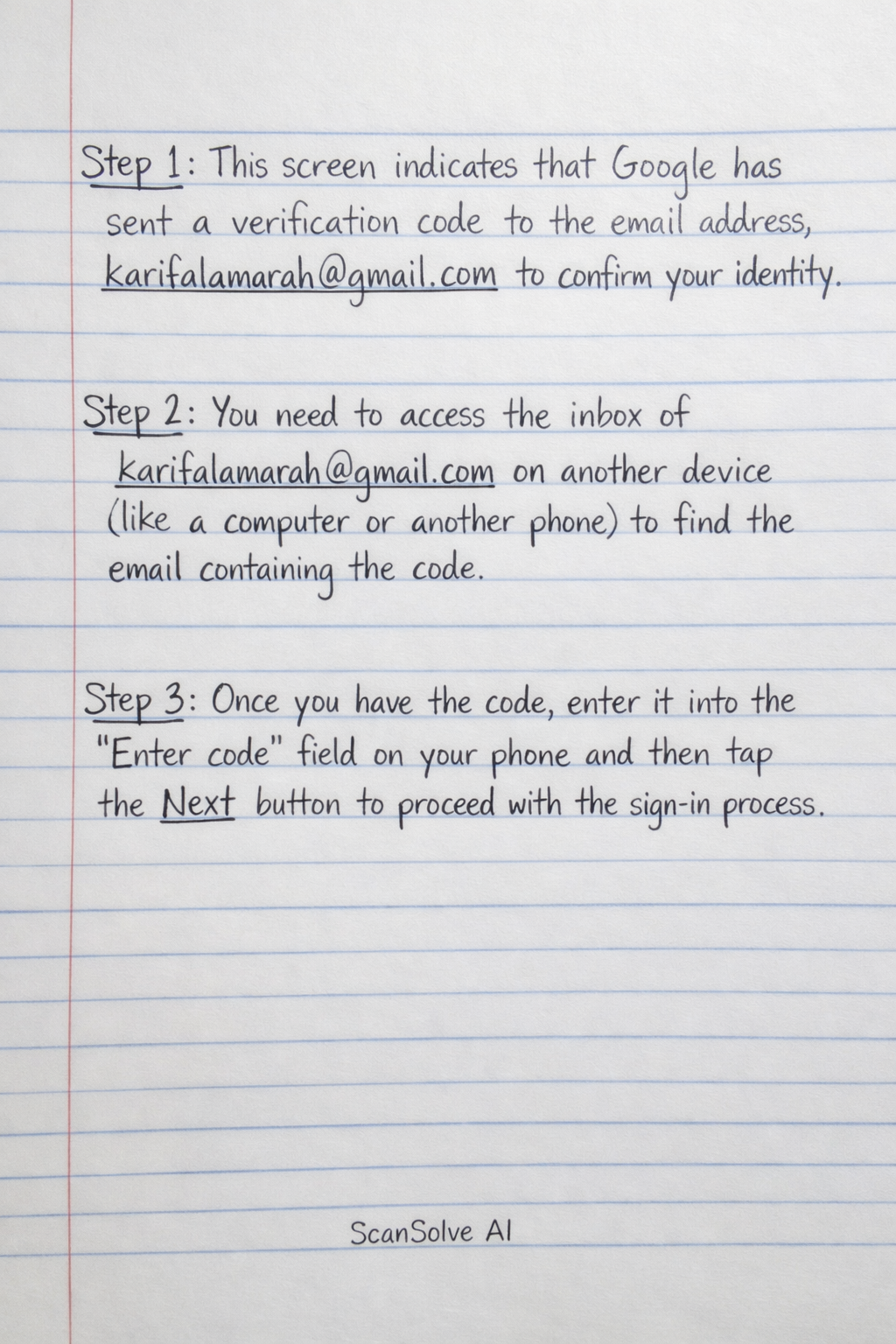 Handwritten step-by-step solution preview