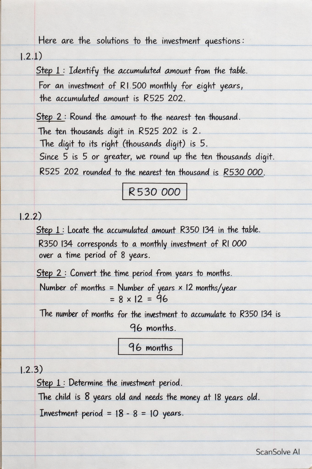 Handwritten step-by-step solution preview