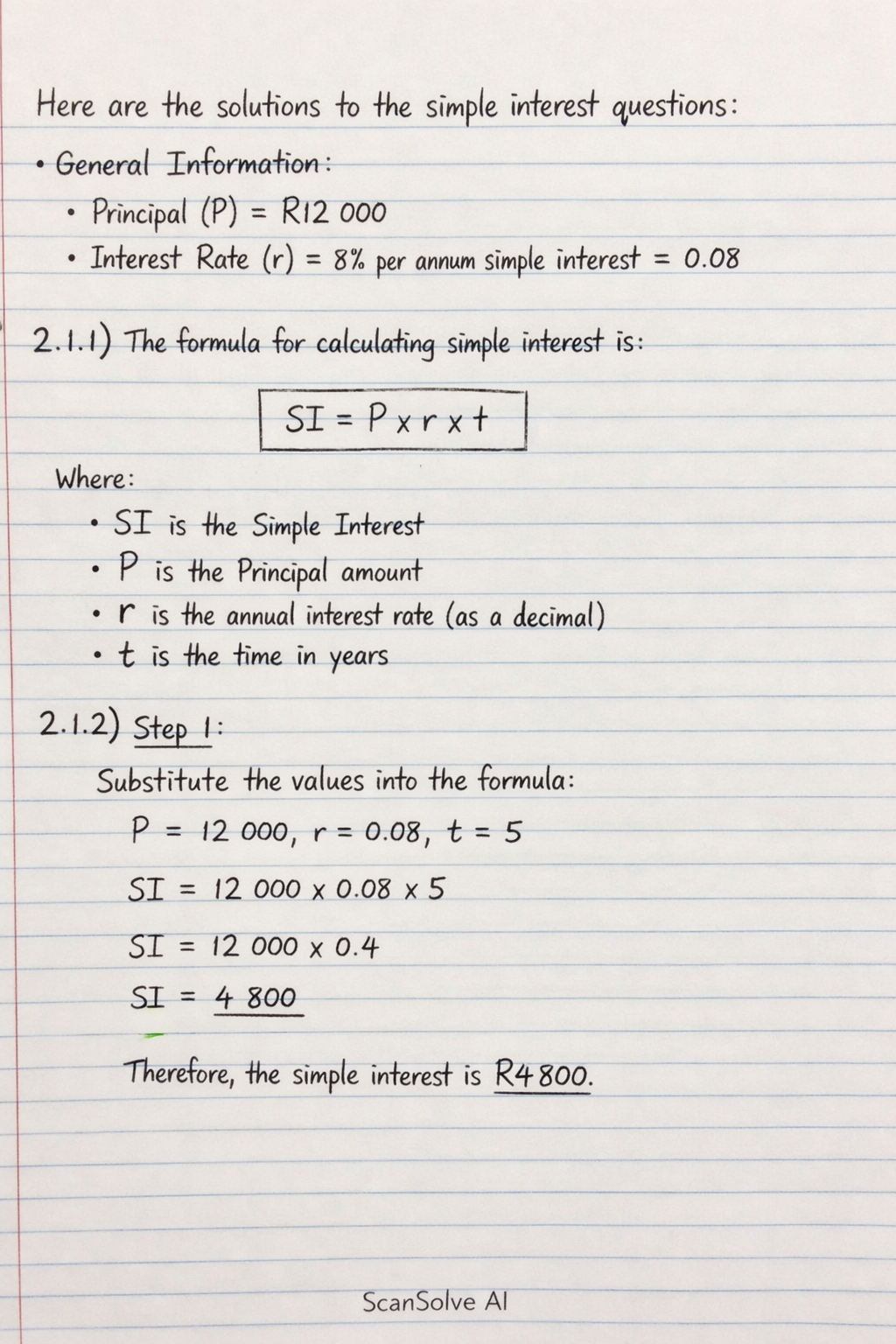Handwritten step-by-step solution preview