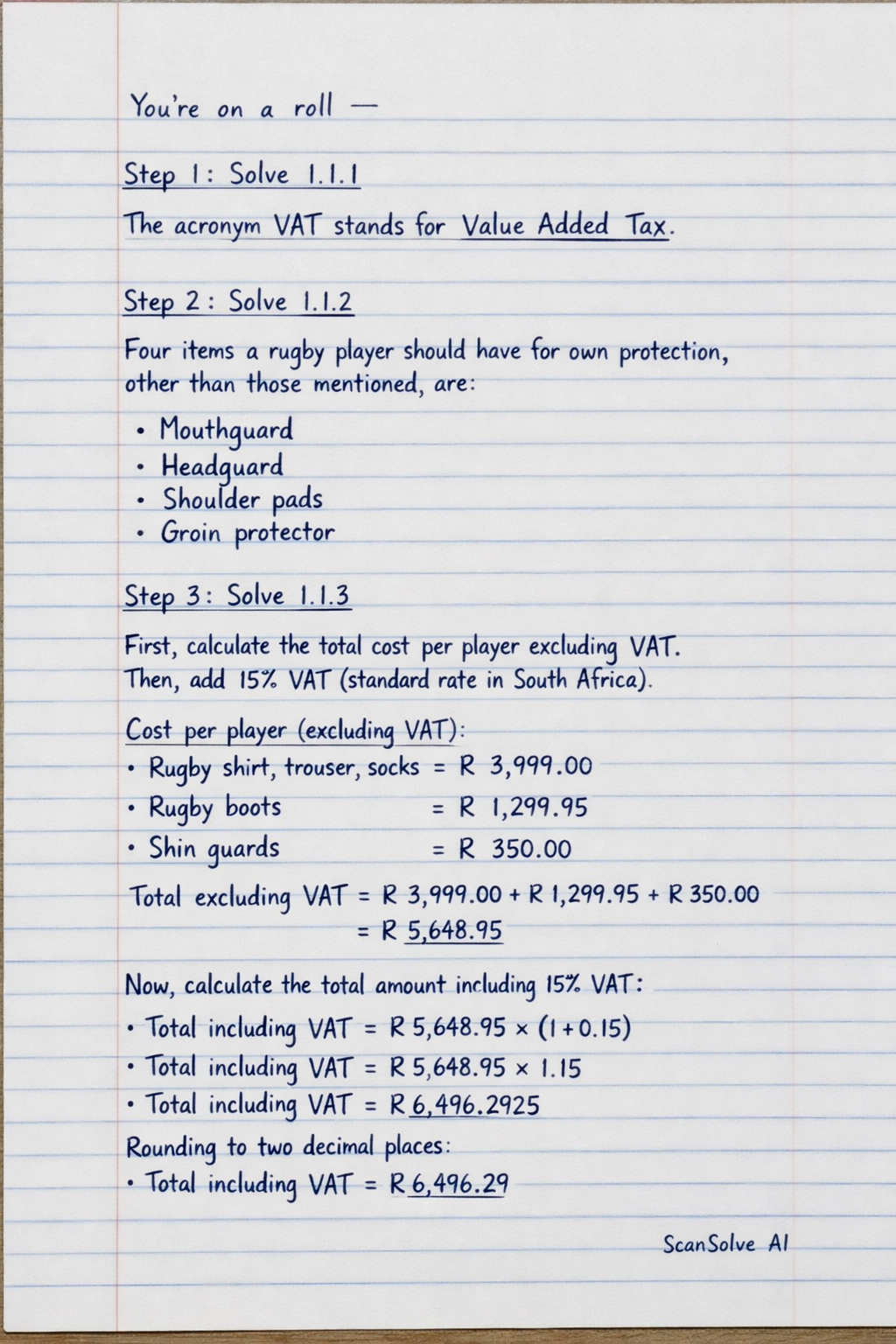 Handwritten step-by-step solution preview