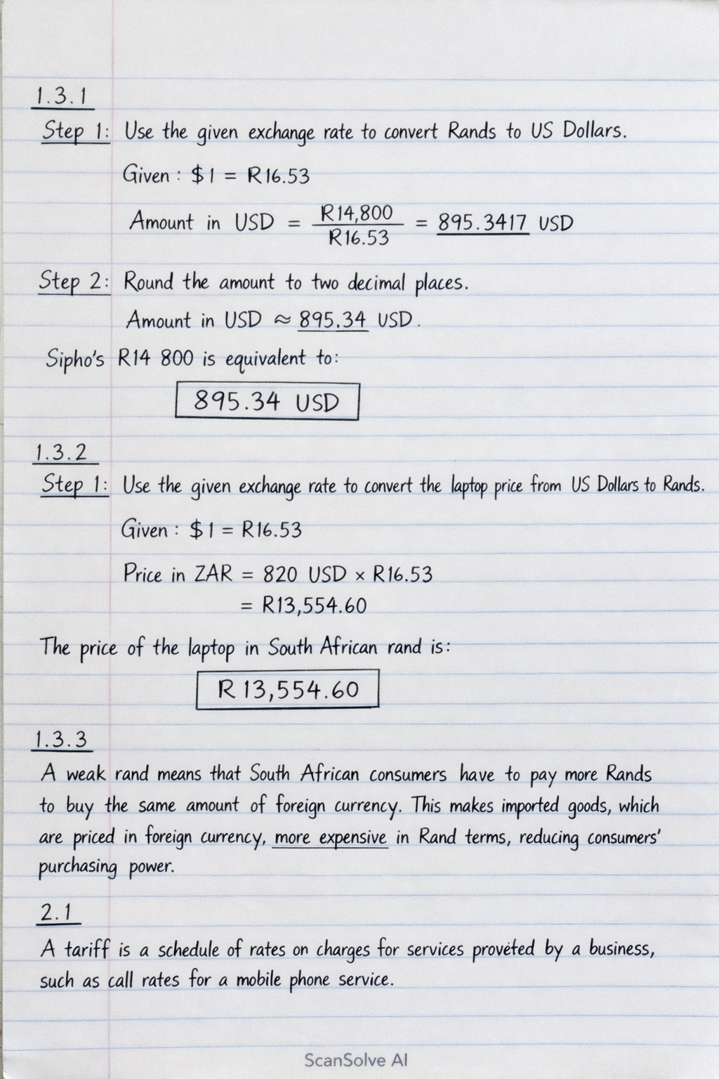 Handwritten step-by-step solution preview