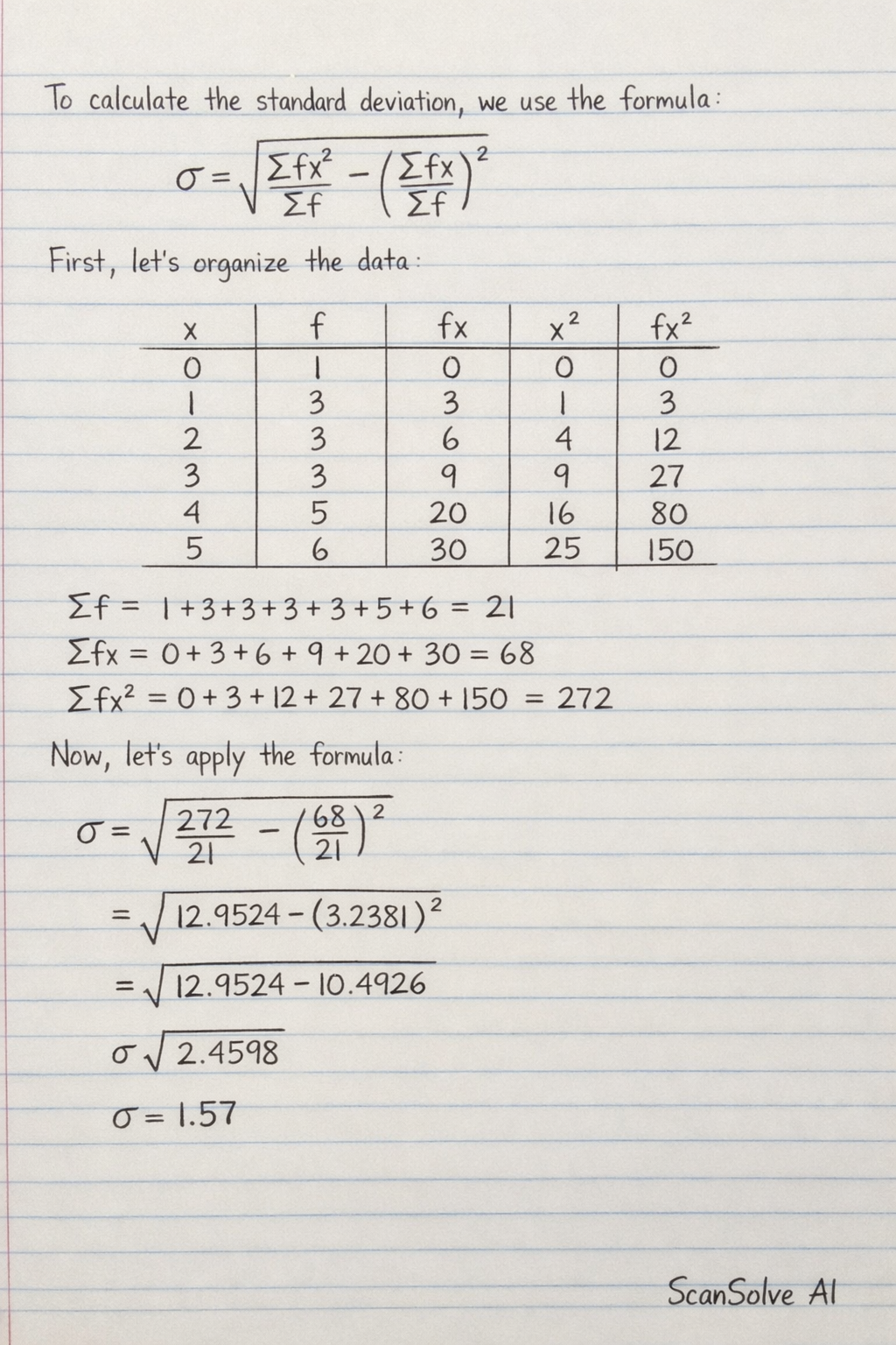 Handwritten step-by-step solution preview
