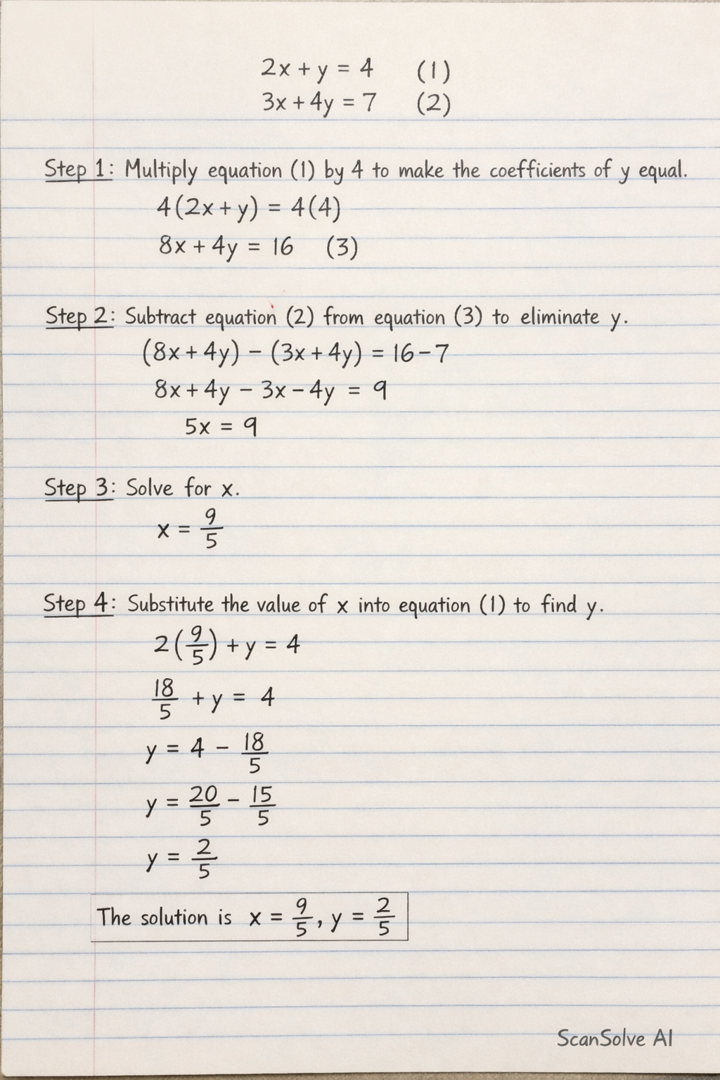 Handwritten step-by-step solution preview