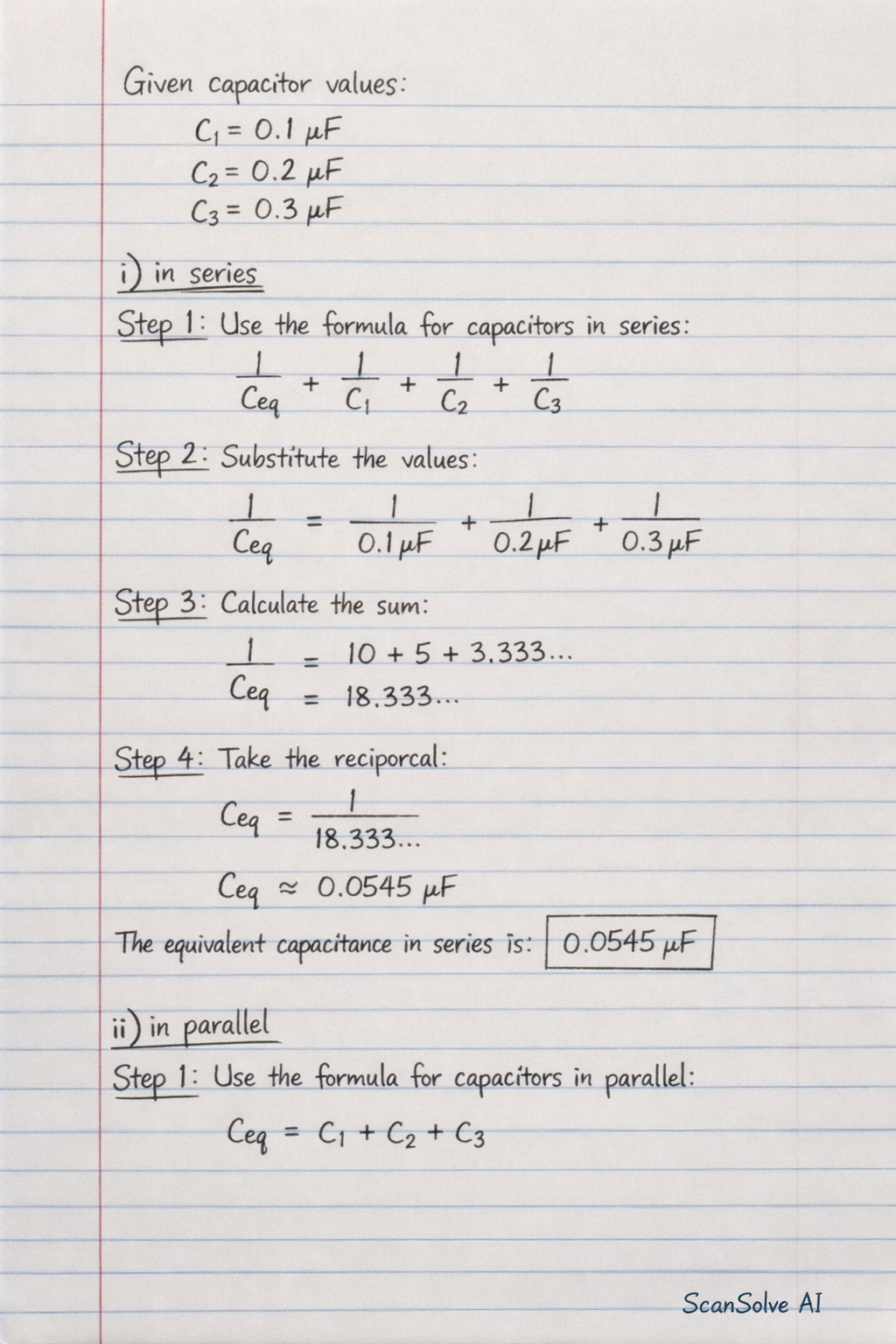 Handwritten step-by-step solution preview