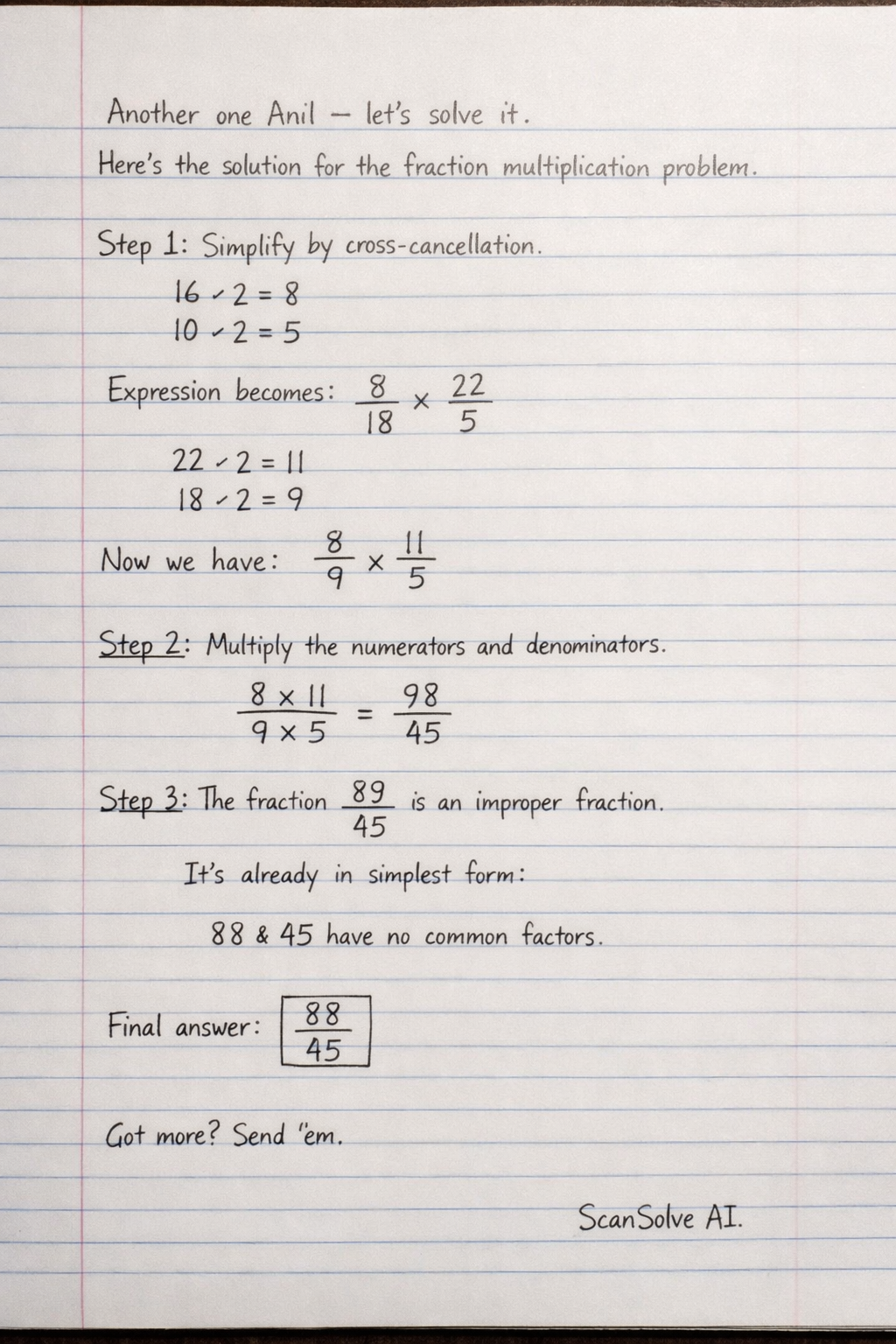 Handwritten step-by-step solution preview