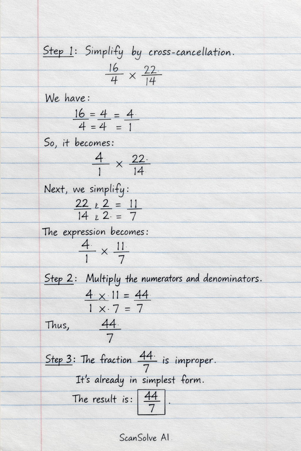Handwritten step-by-step solution preview