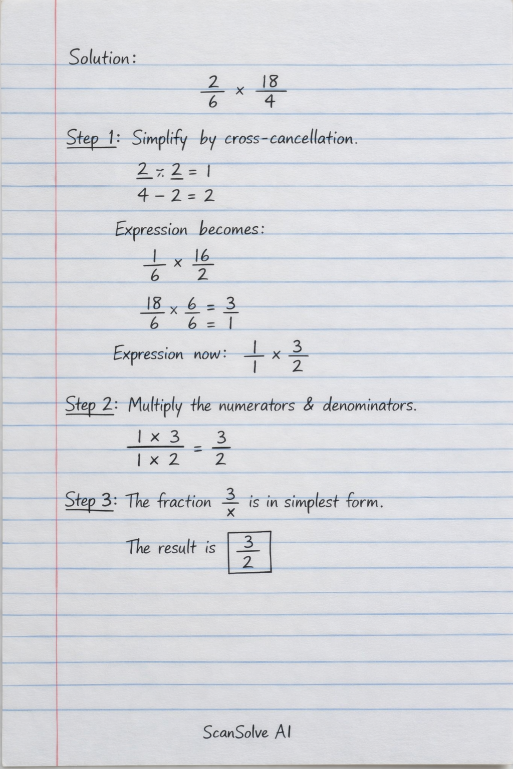 Handwritten step-by-step solution preview