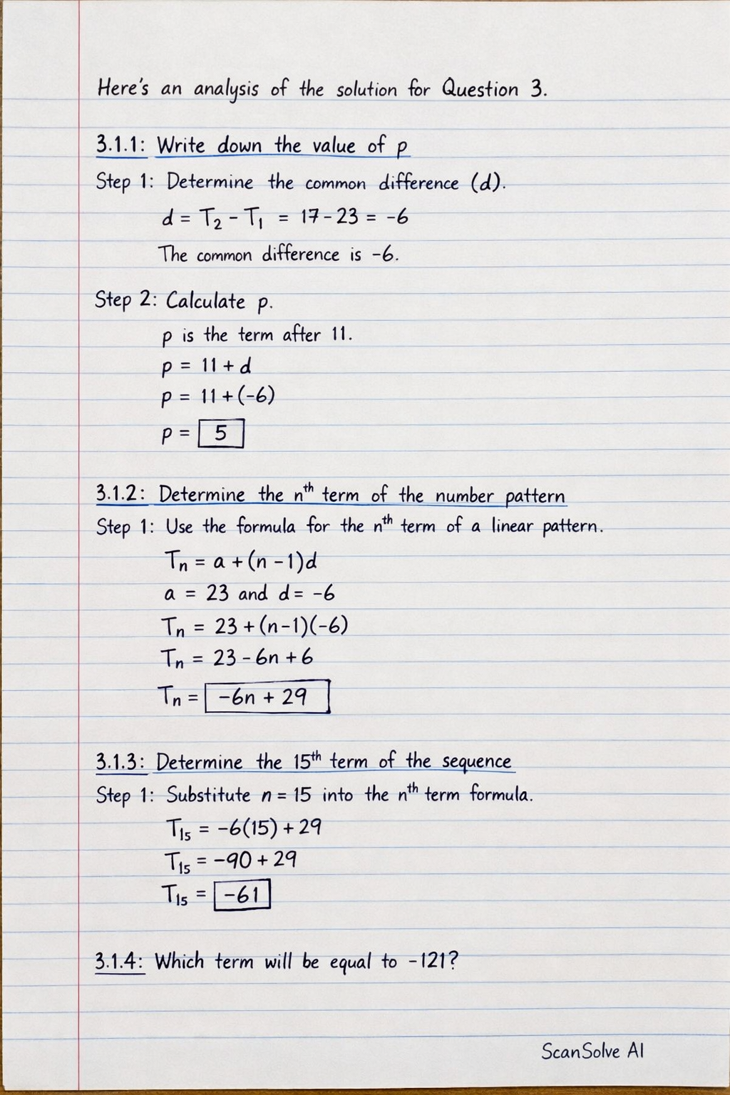 Handwritten step-by-step solution preview
