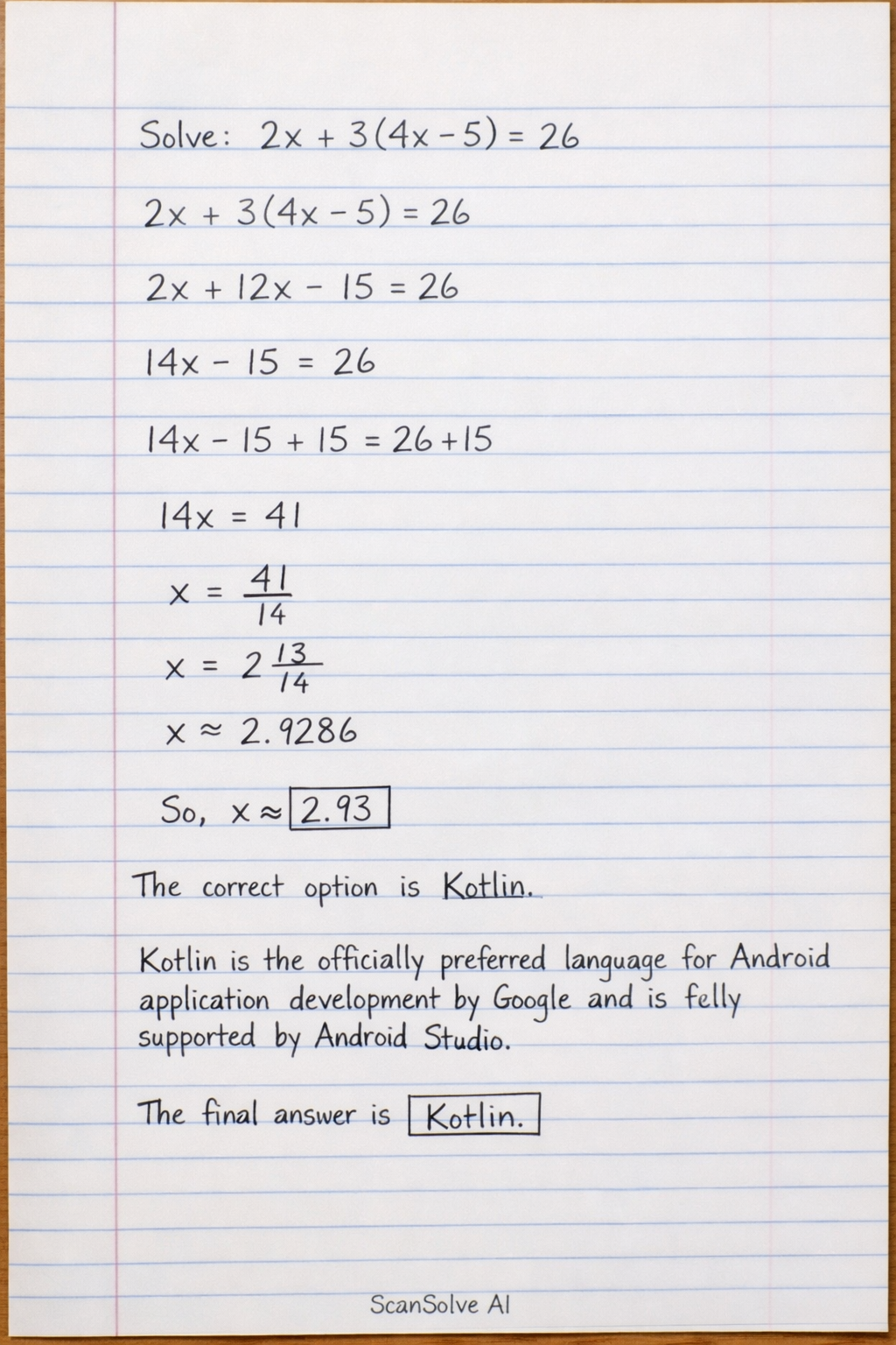 Handwritten step-by-step solution preview