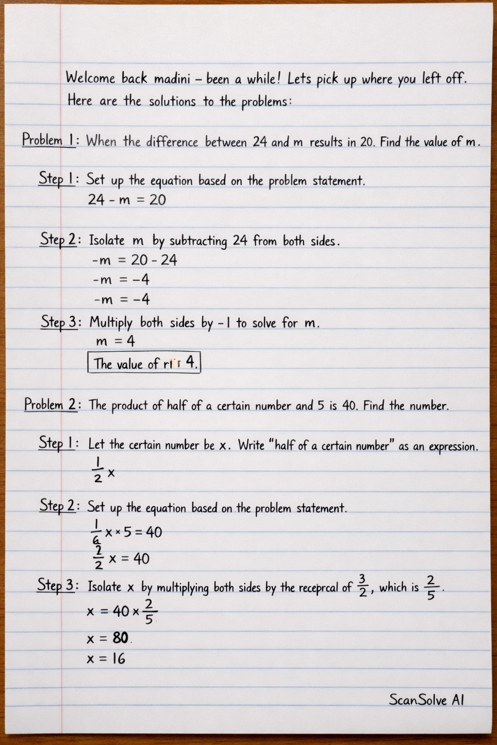 Handwritten step-by-step solution preview
