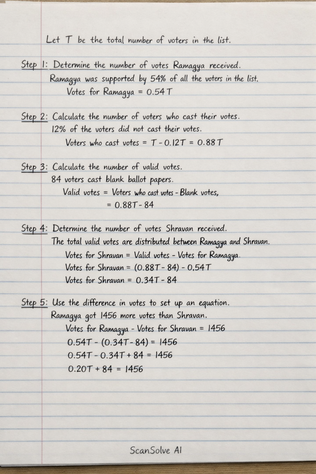 Handwritten step-by-step solution preview