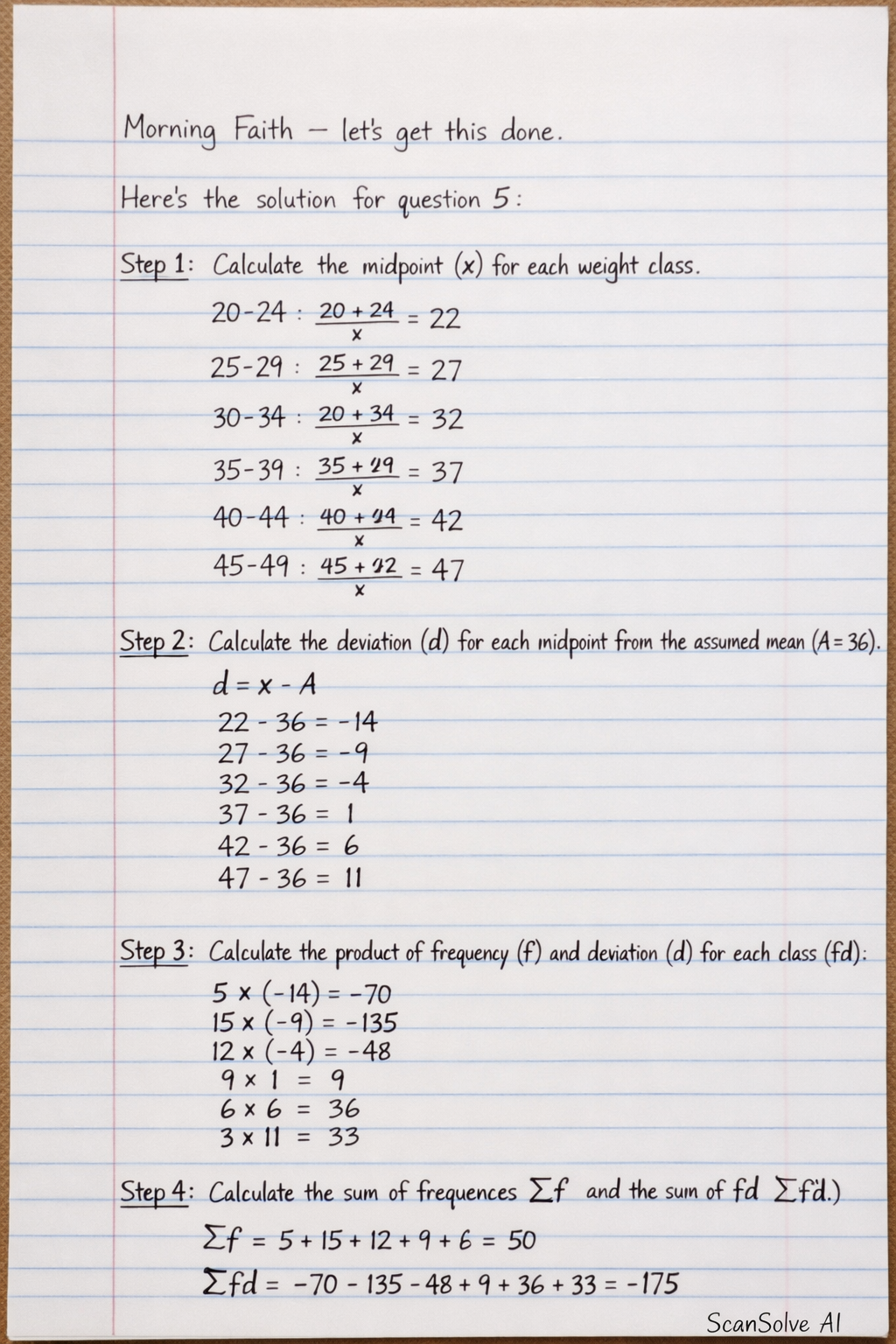 Handwritten step-by-step solution preview
