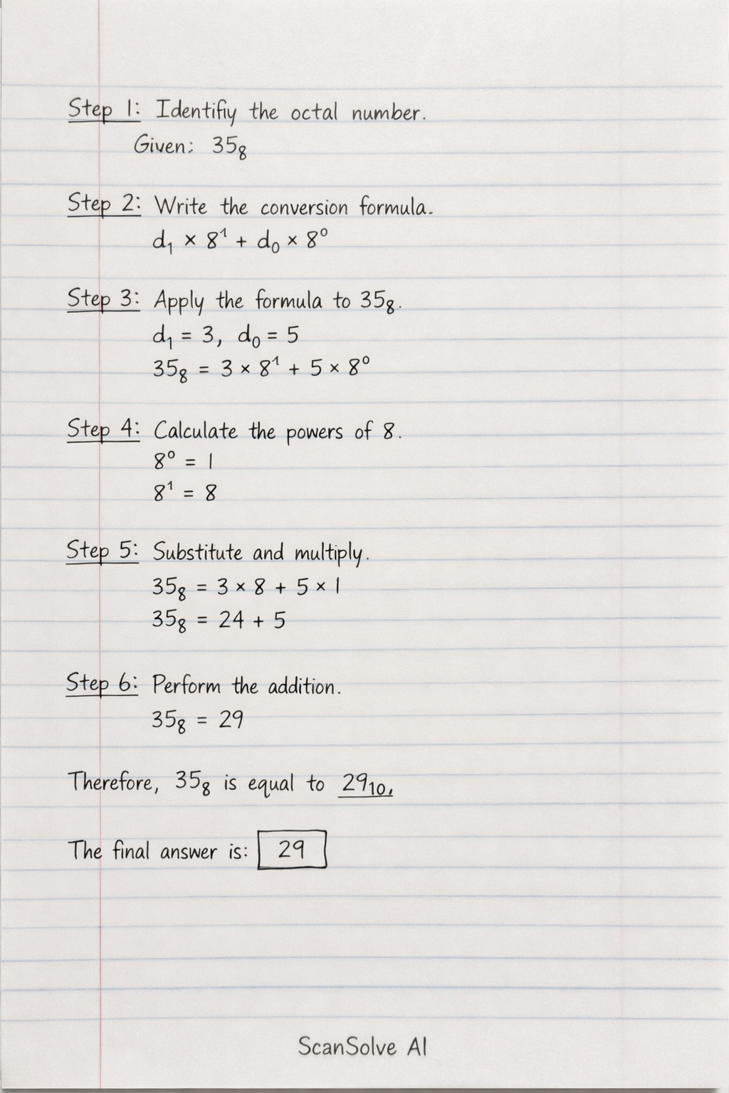 Handwritten step-by-step solution preview
