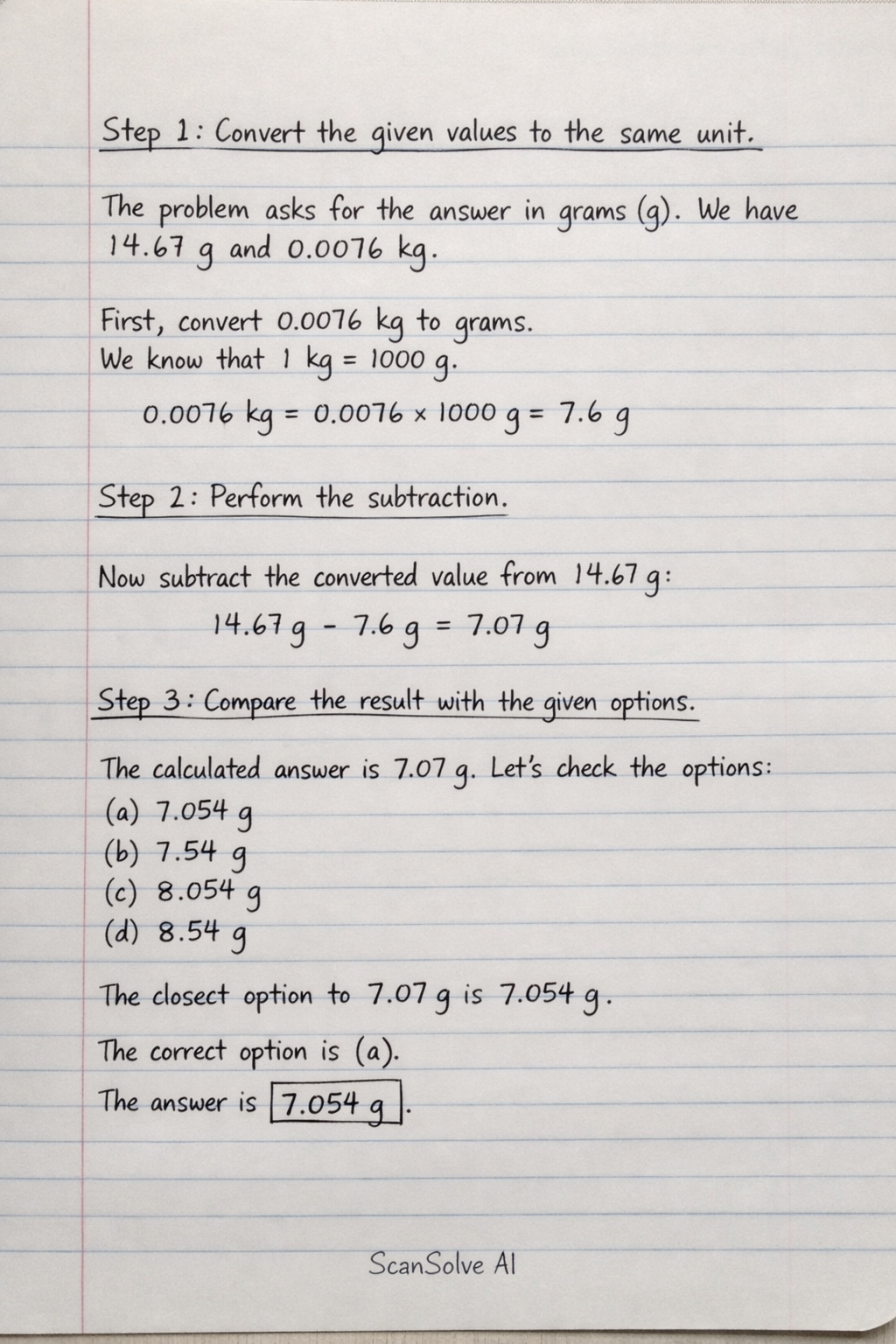 Handwritten step-by-step solution preview