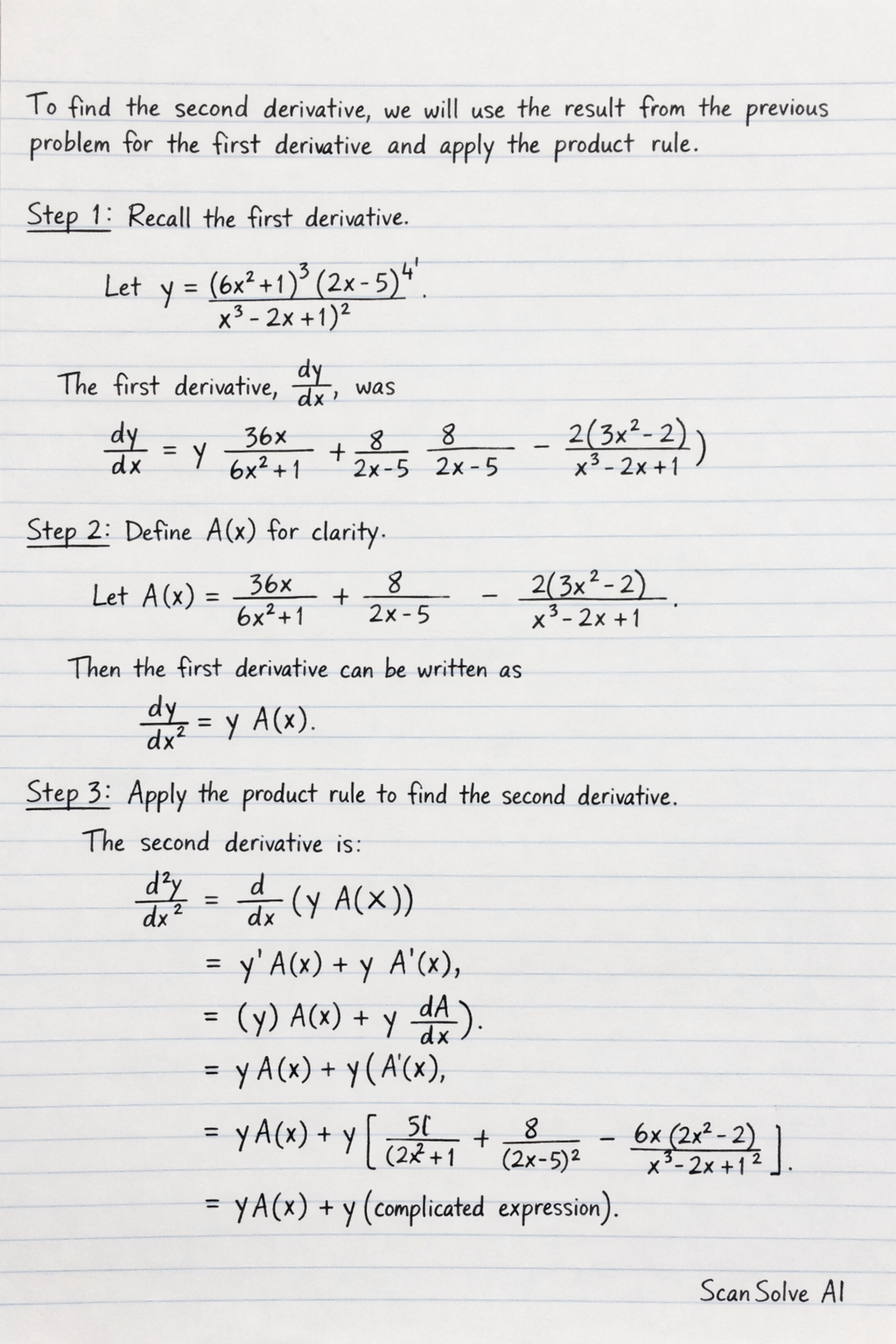 Handwritten step-by-step solution preview