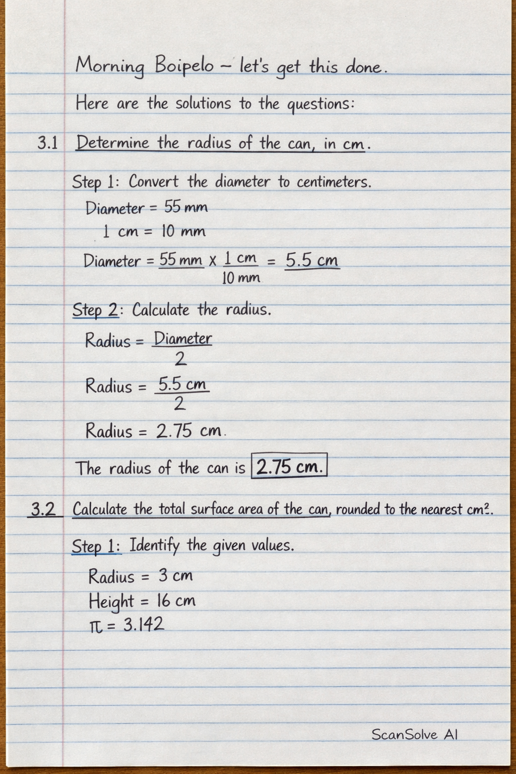 Handwritten step-by-step solution preview