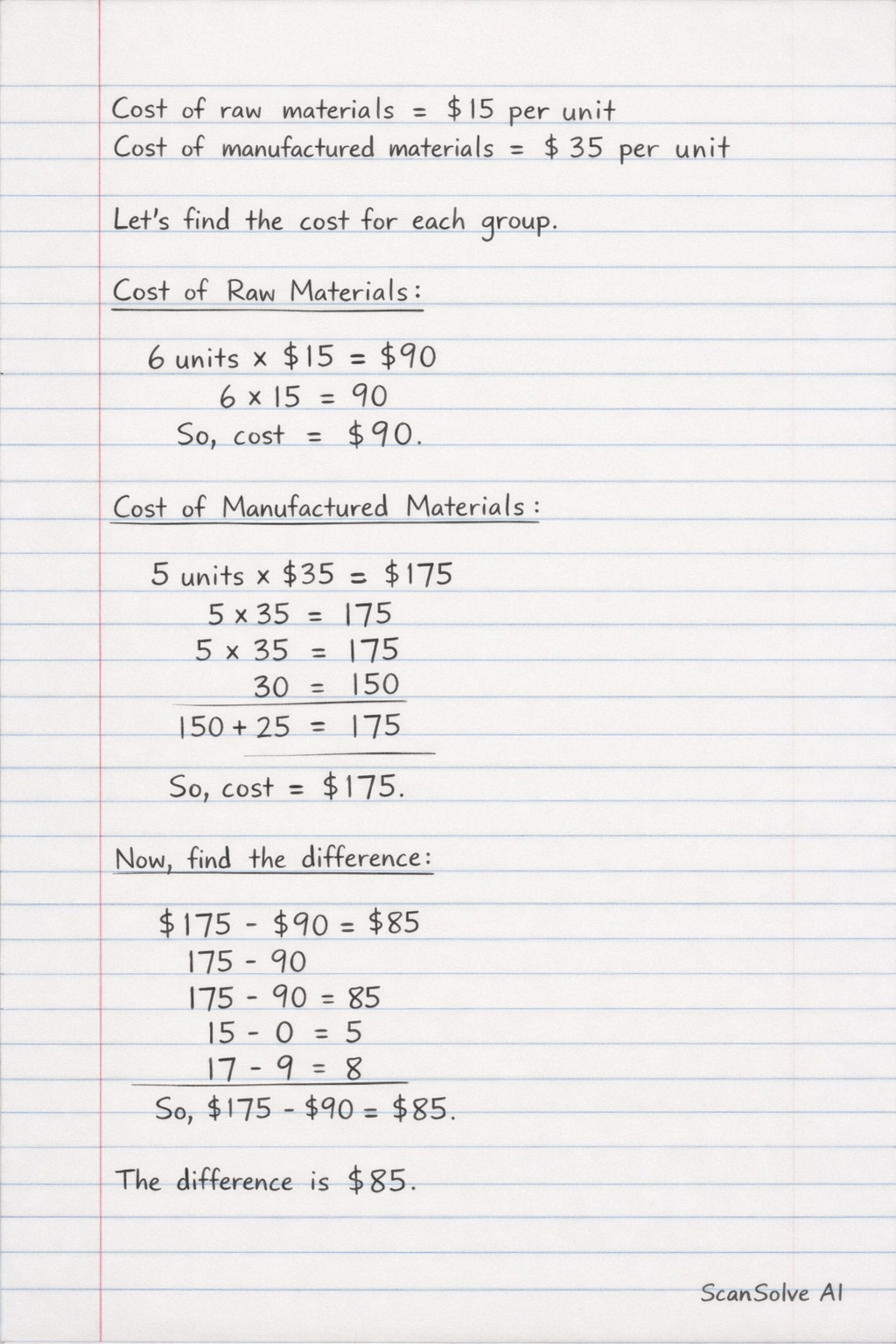 Handwritten step-by-step solution preview