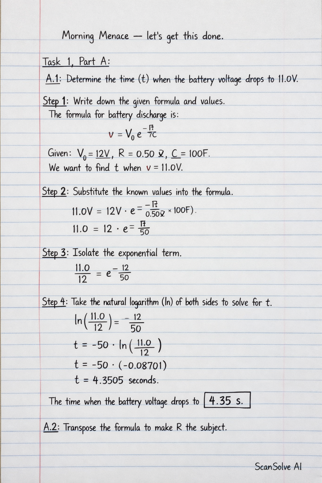 Handwritten step-by-step solution preview