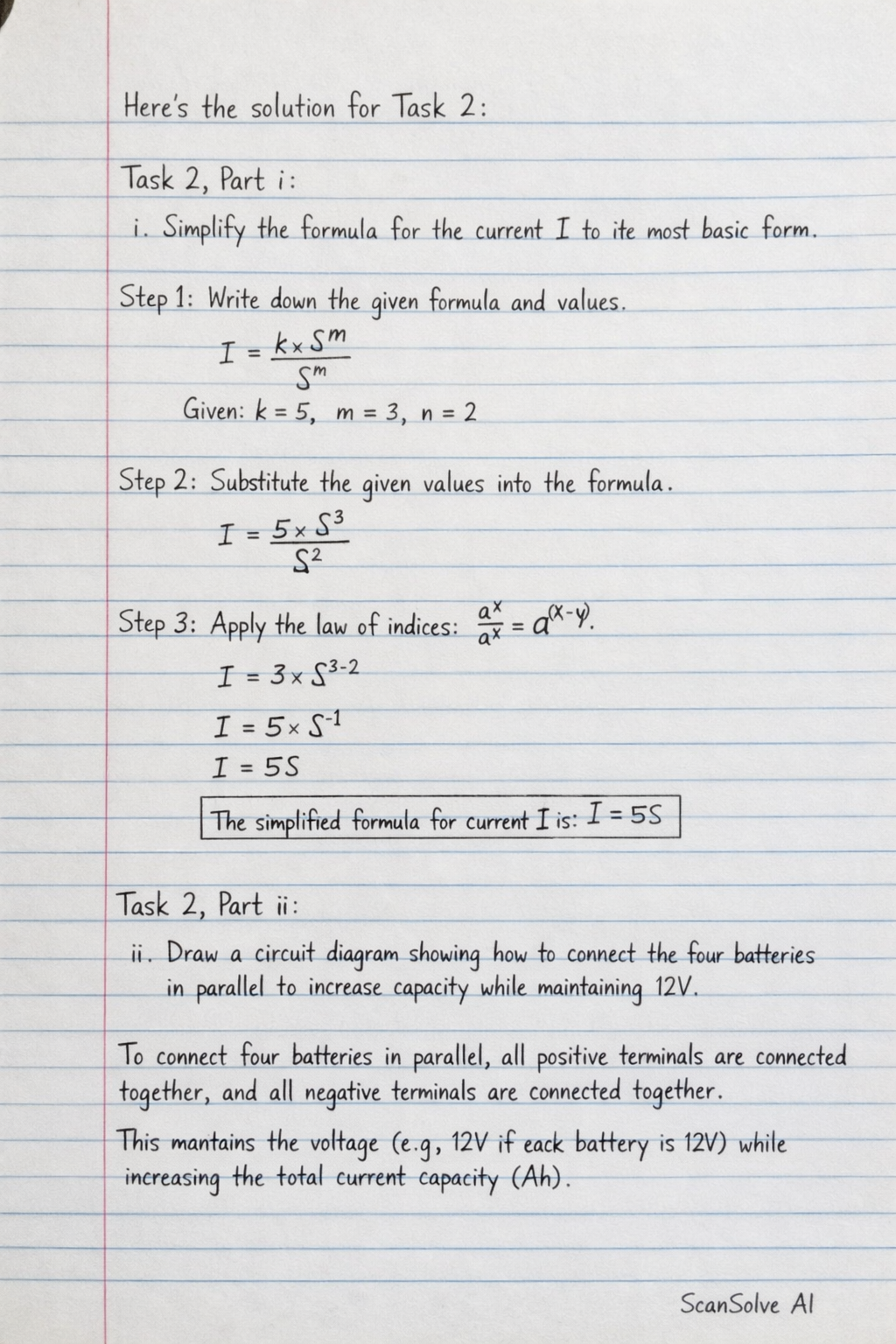 Handwritten step-by-step solution preview