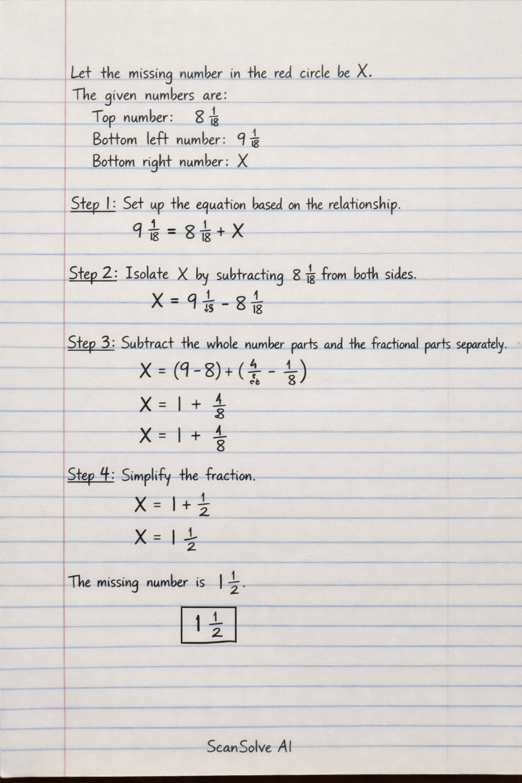 Handwritten step-by-step solution preview