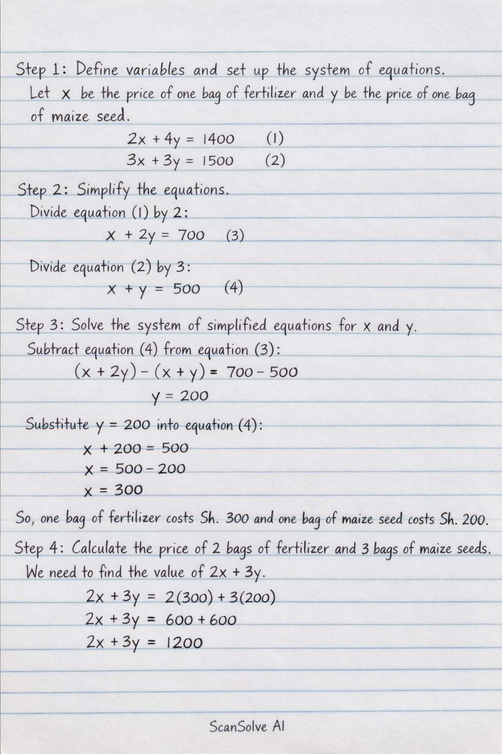 Handwritten step-by-step solution preview