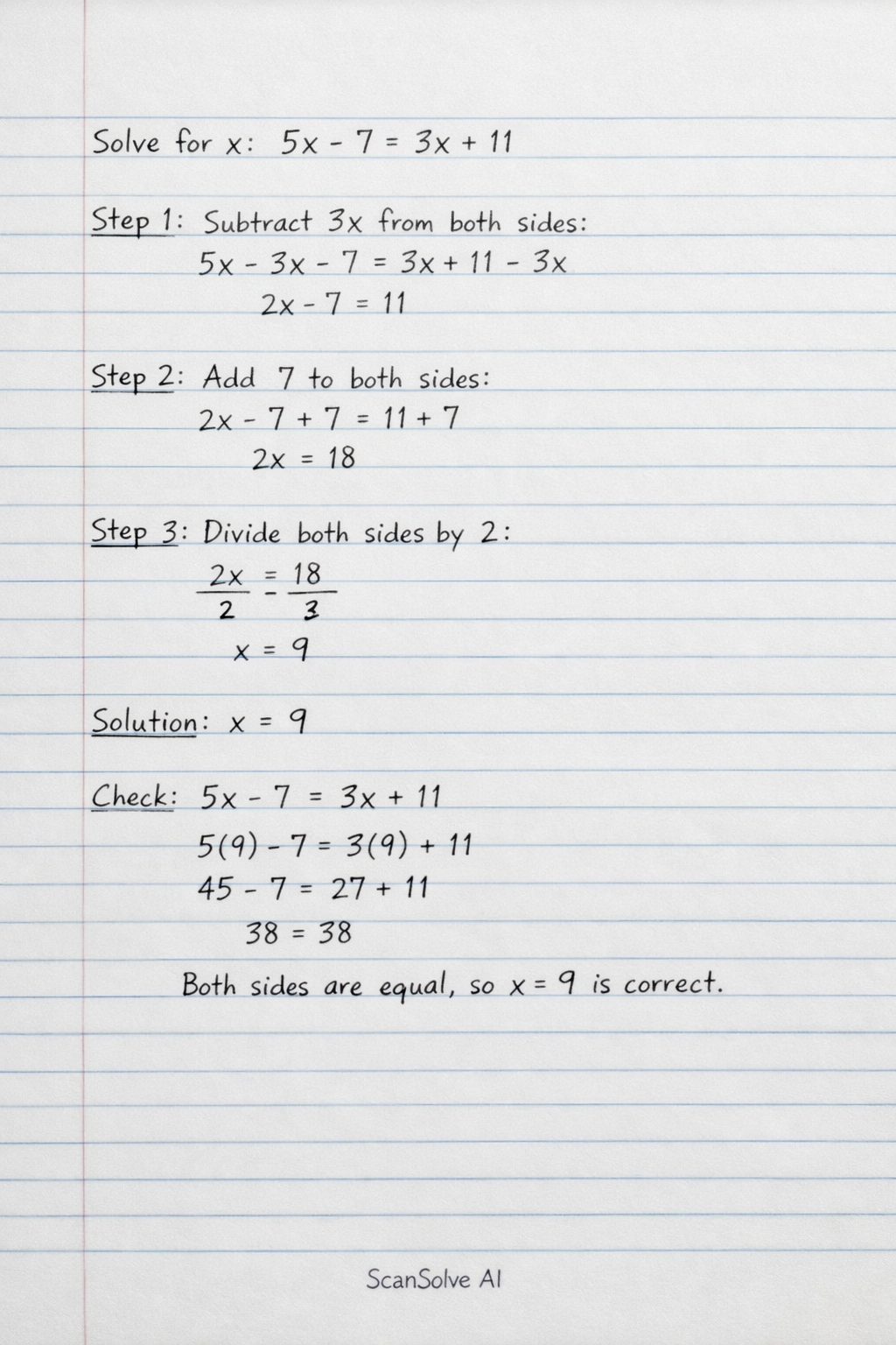 Handwritten step-by-step solution preview