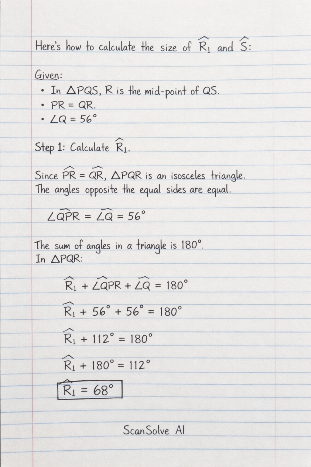 Handwritten step-by-step solution preview
