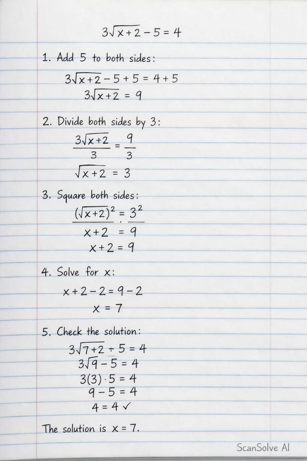 Handwritten step-by-step solution preview