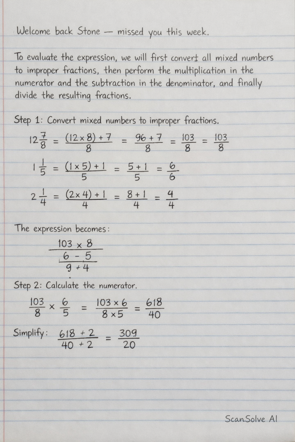 Handwritten step-by-step solution preview