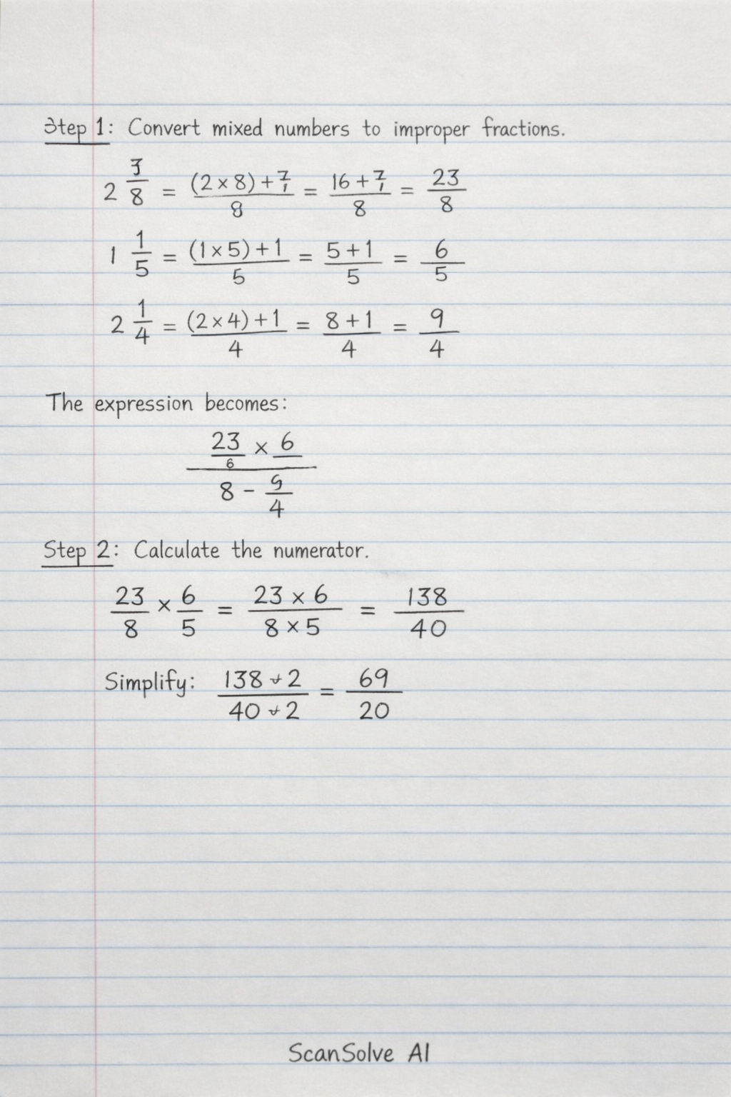 Handwritten step-by-step solution preview