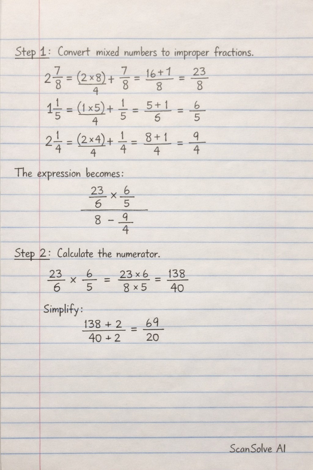 Handwritten step-by-step solution preview