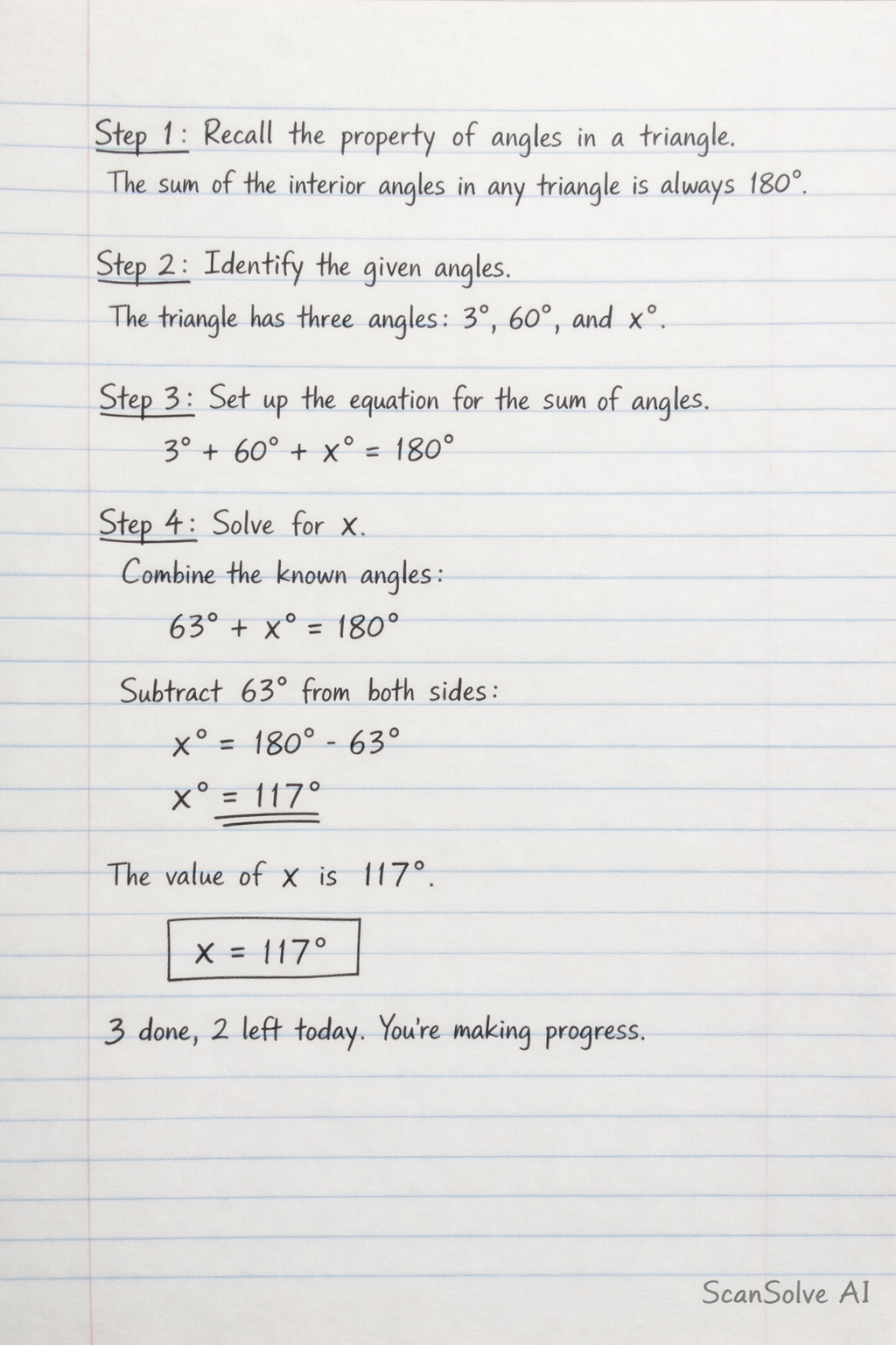 Handwritten step-by-step solution preview